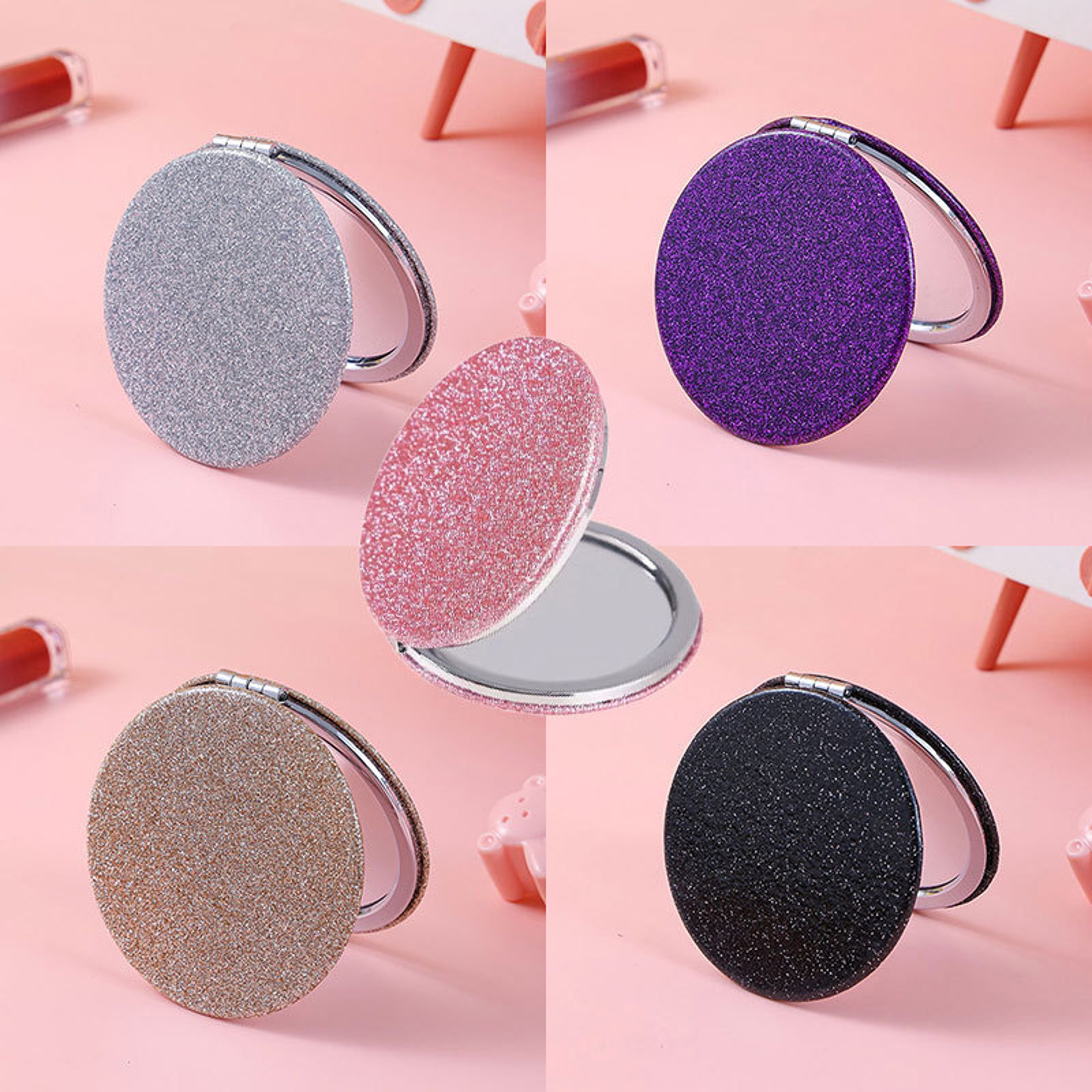 Portable Compact Makeup Mirror Double Sided Folding Travel Mirror for Purse, Vanity & Dorm – view 1