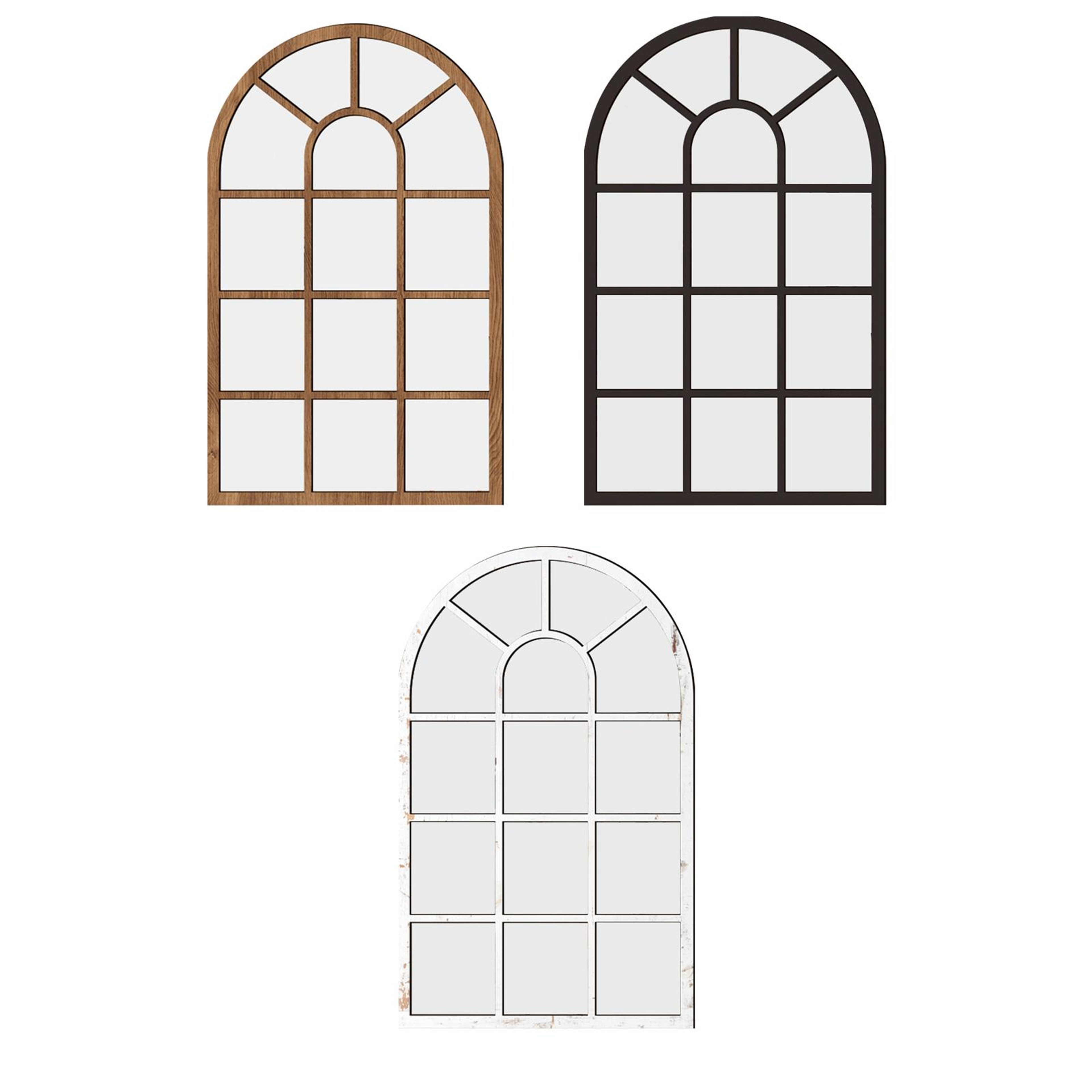 Modern Arched Wall Mirror Window Pane Decorative Mirror for Entryway, Bathroom & Living Room – view 2