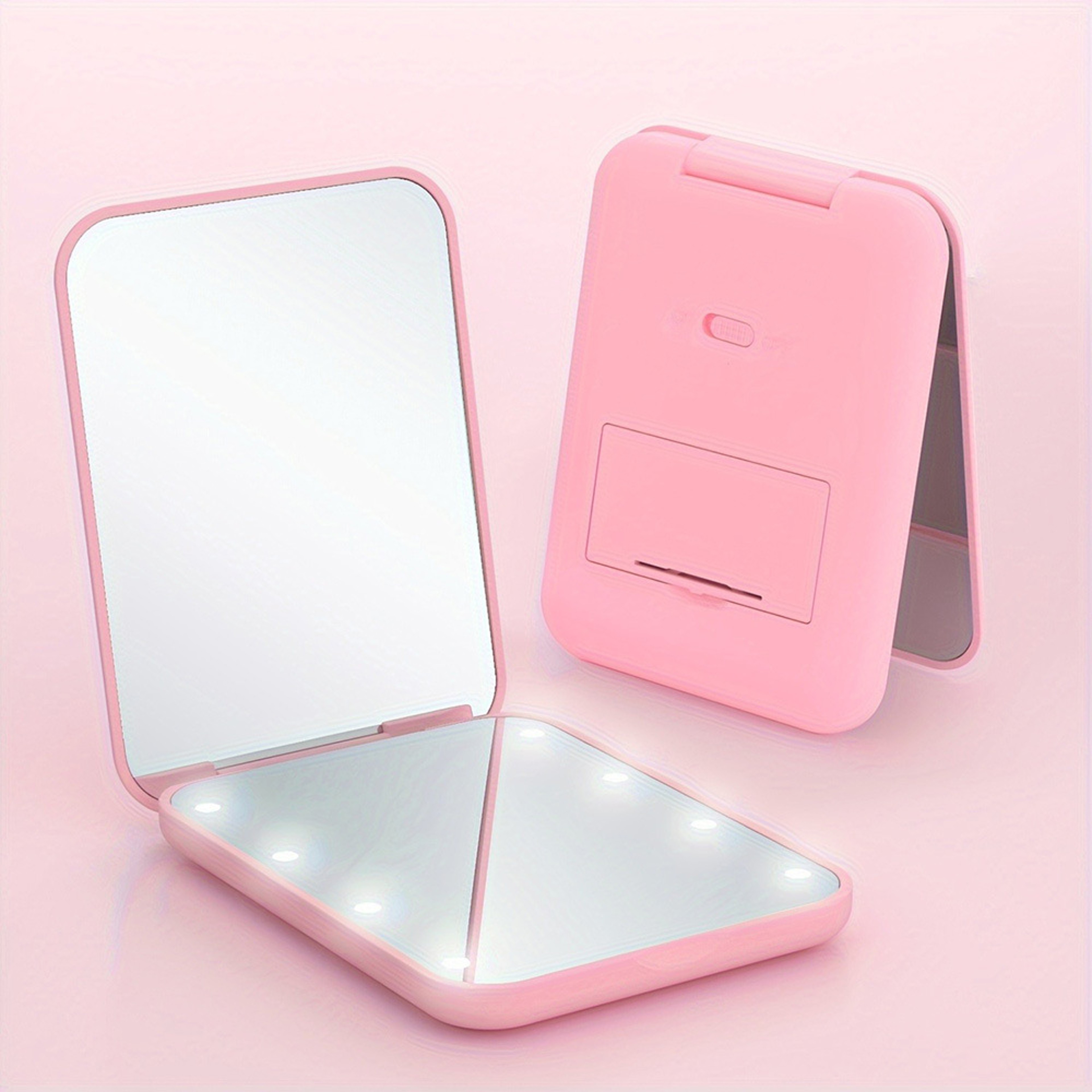 LED Compact Makeup Mirror With Light 3X Magnifying Travel Pocket Mirror Foldable Portable Vanity Mi 0