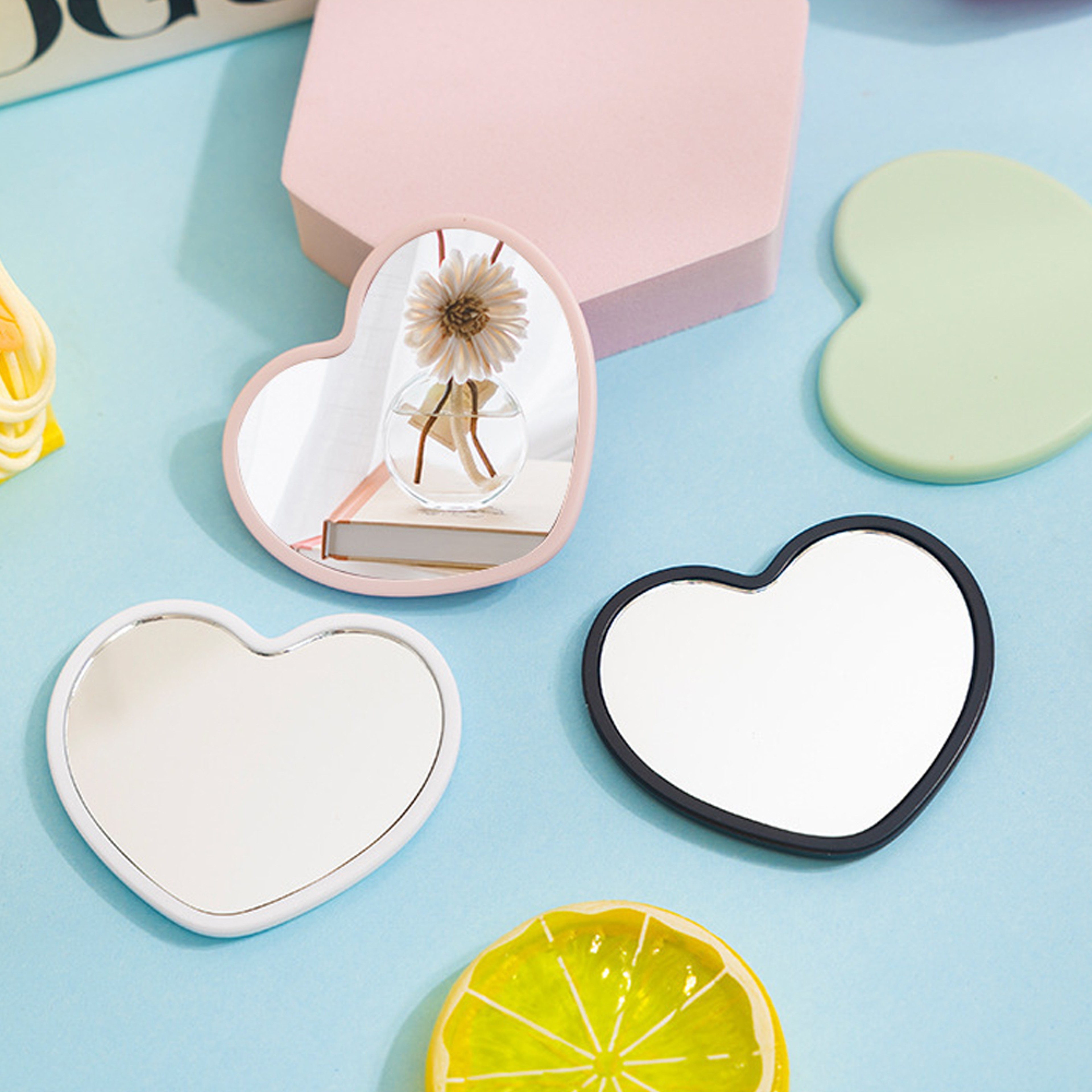 Heart Makeup Mirror Mini Pocket Mirror Compact Handheld Vanity Mirror for Travel & Daily Touch Ups – view 5