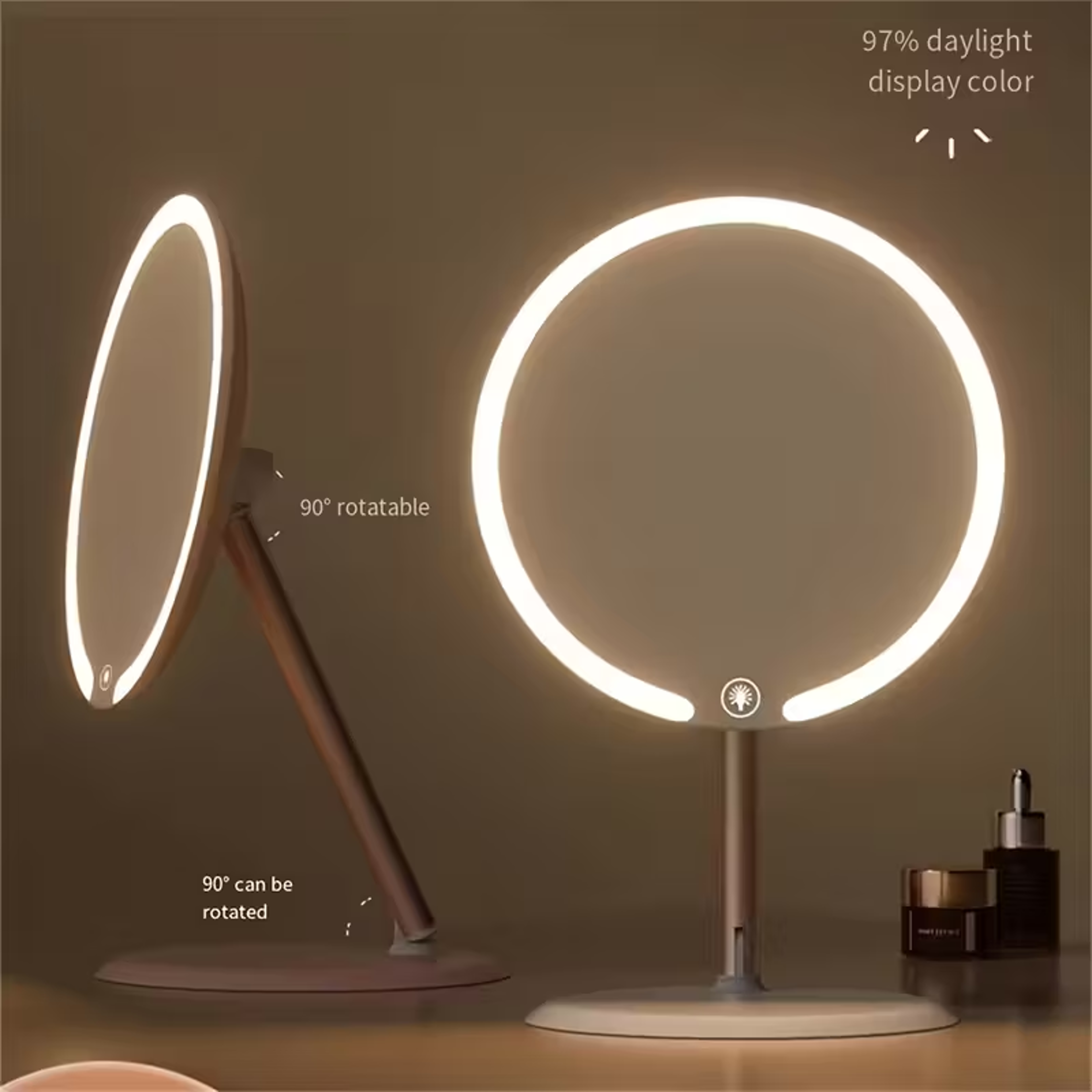 LED Vanity Mirror with Lights Rechargeable Lighted Makeup Mirror with 3 Color Modes & Adjustable Brightness – view 2