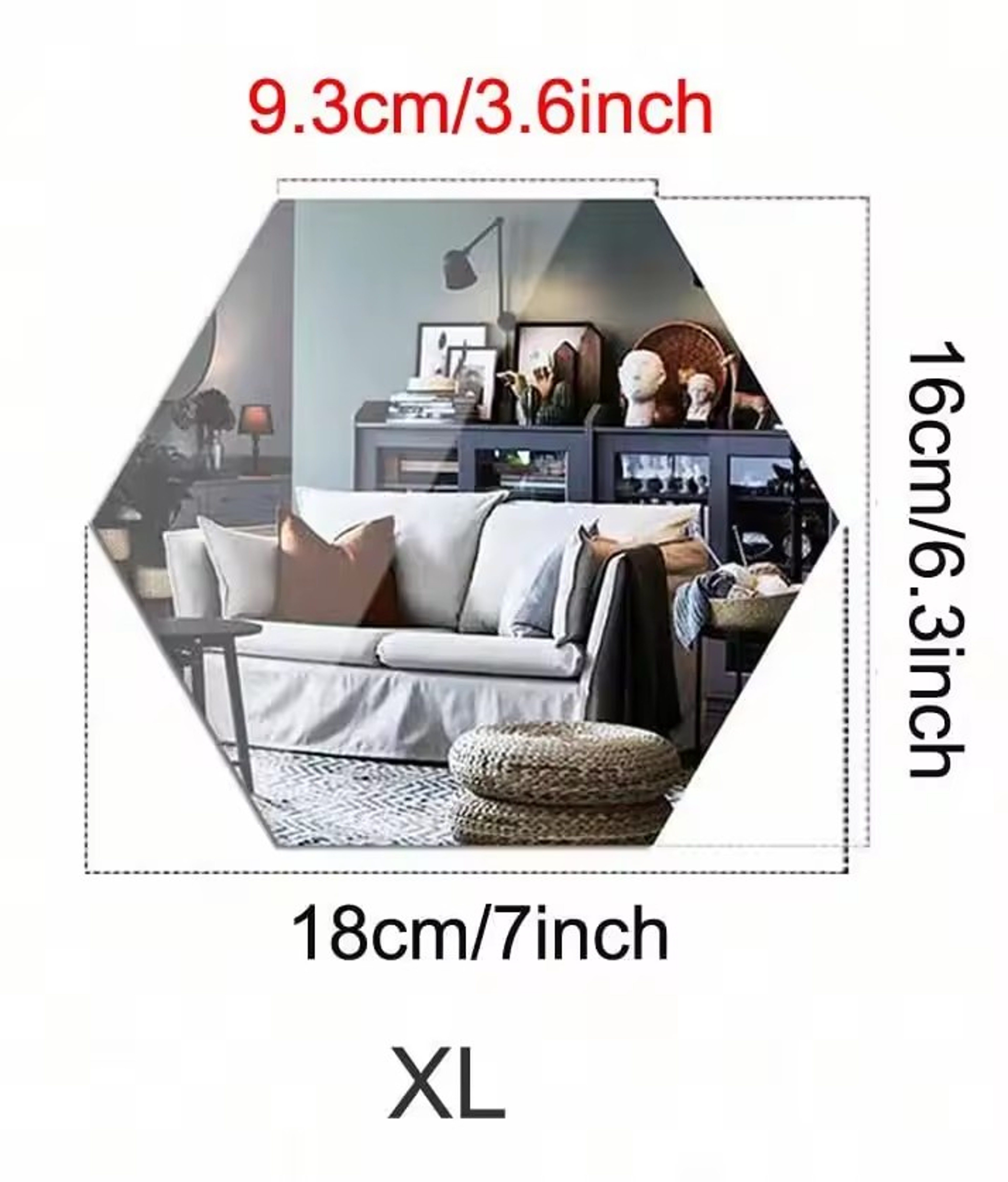 Hexagon Mirror Wall Stickers Self Adhesive Acrylic 3D Wall Decor for Home – view 8