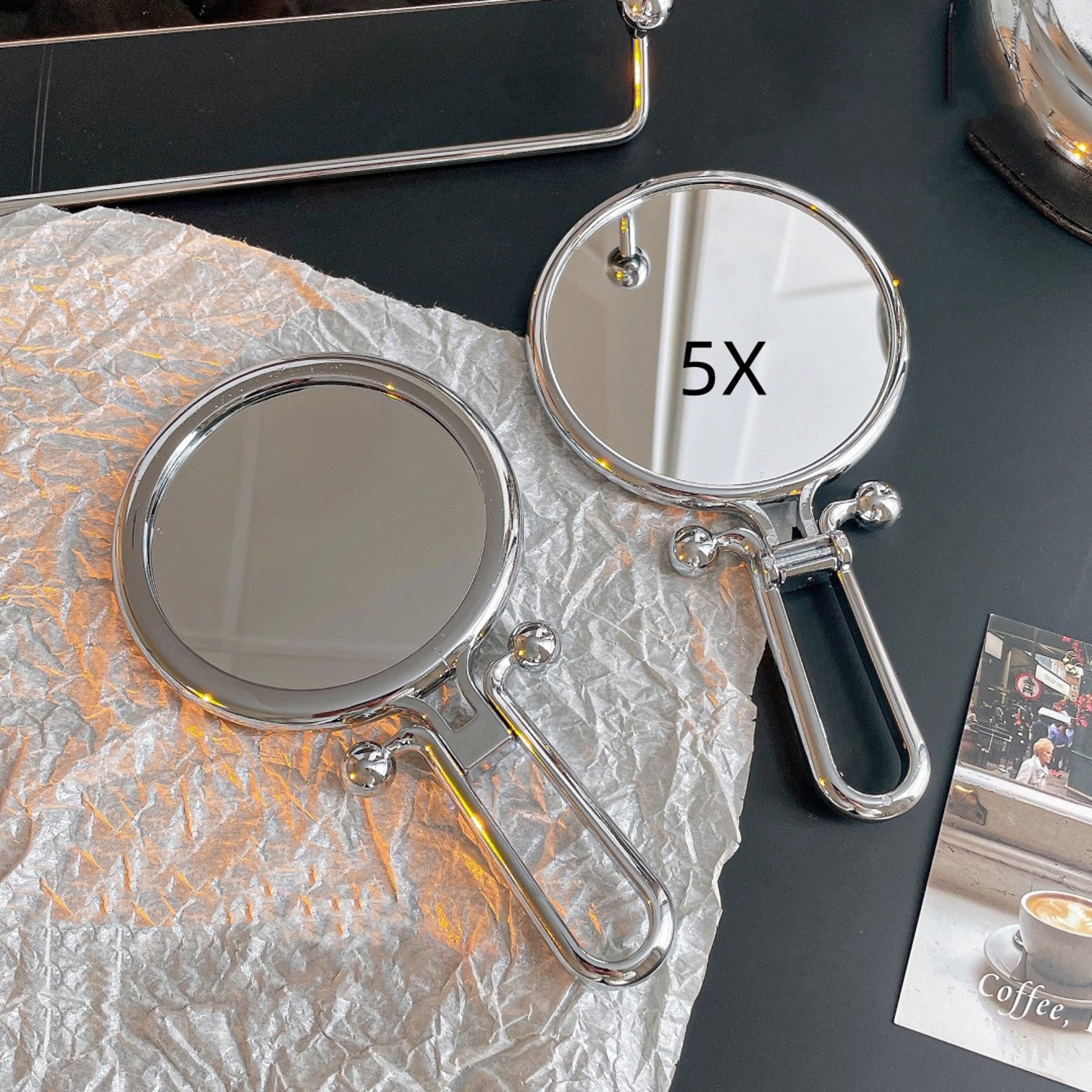 Foldable Double Sided Magnifying Makeup Mirror Adjustable Vanity Mirror For Desk Travel  Daily Beau 2