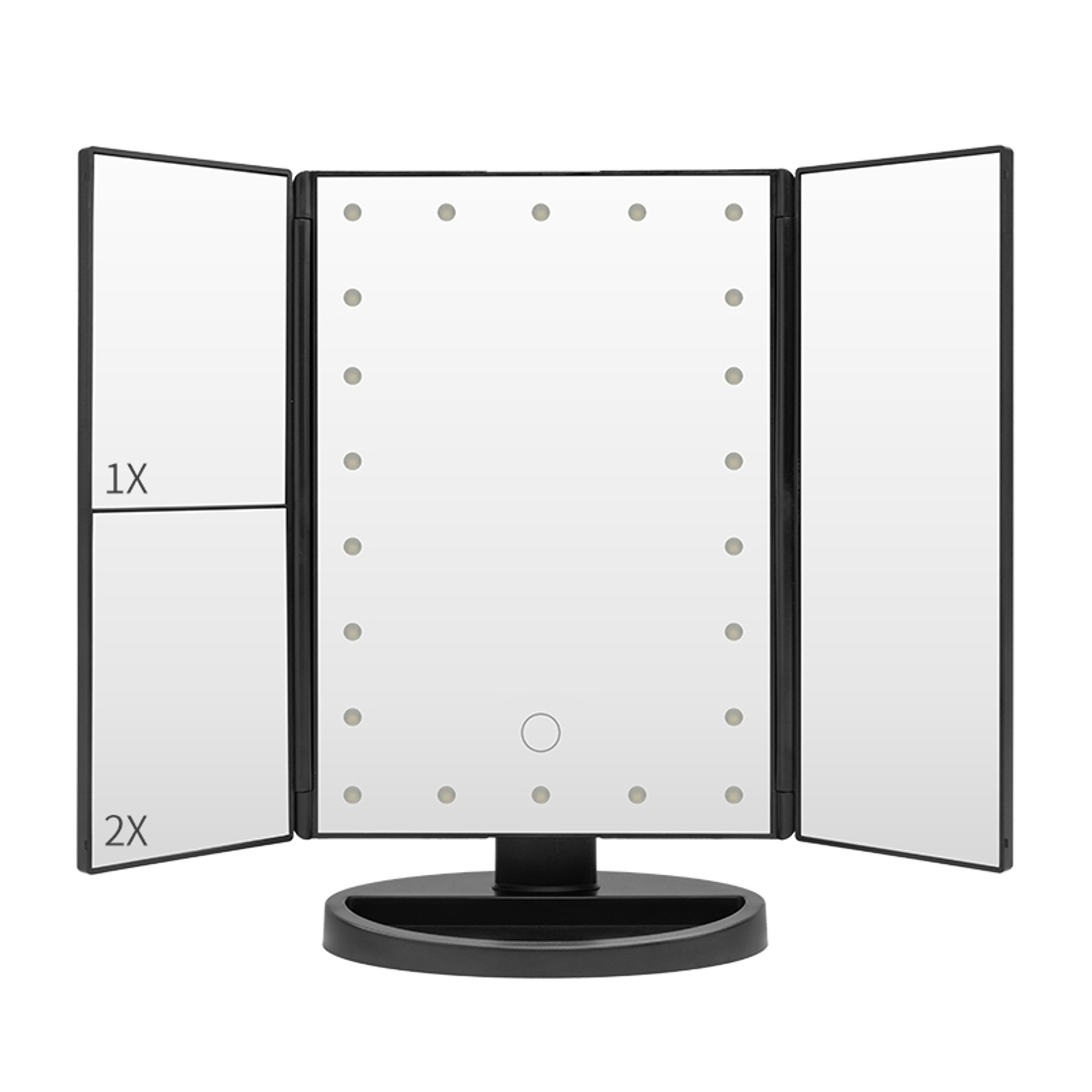 Portable LED Makeup Mirror with Lights, Trifold Touch Control Vanity Mirror – view 7
