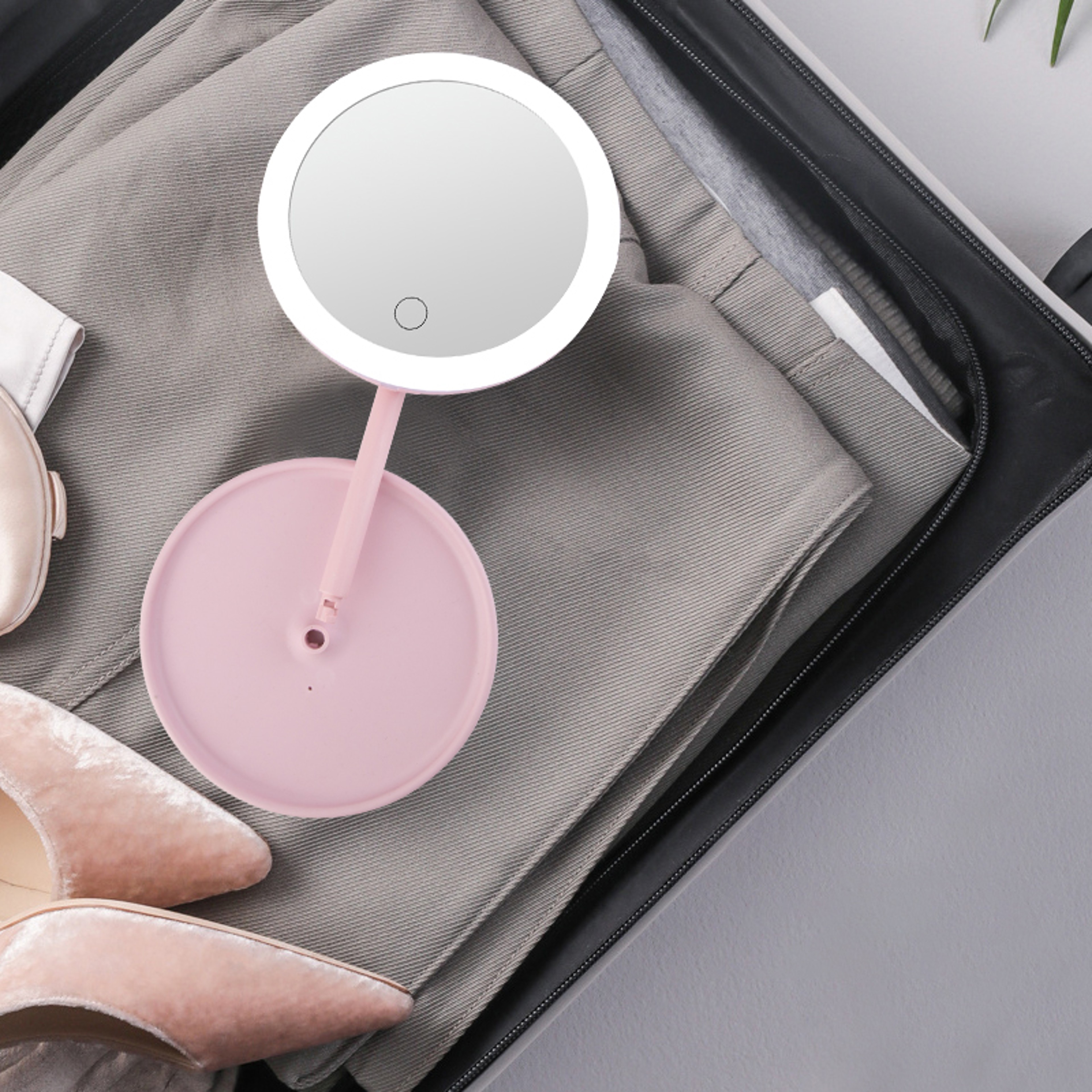 Portable Lighted Makeup Mirror with Touch LED Lights & Storage Tray Travel Vanity Mirror – view 6
