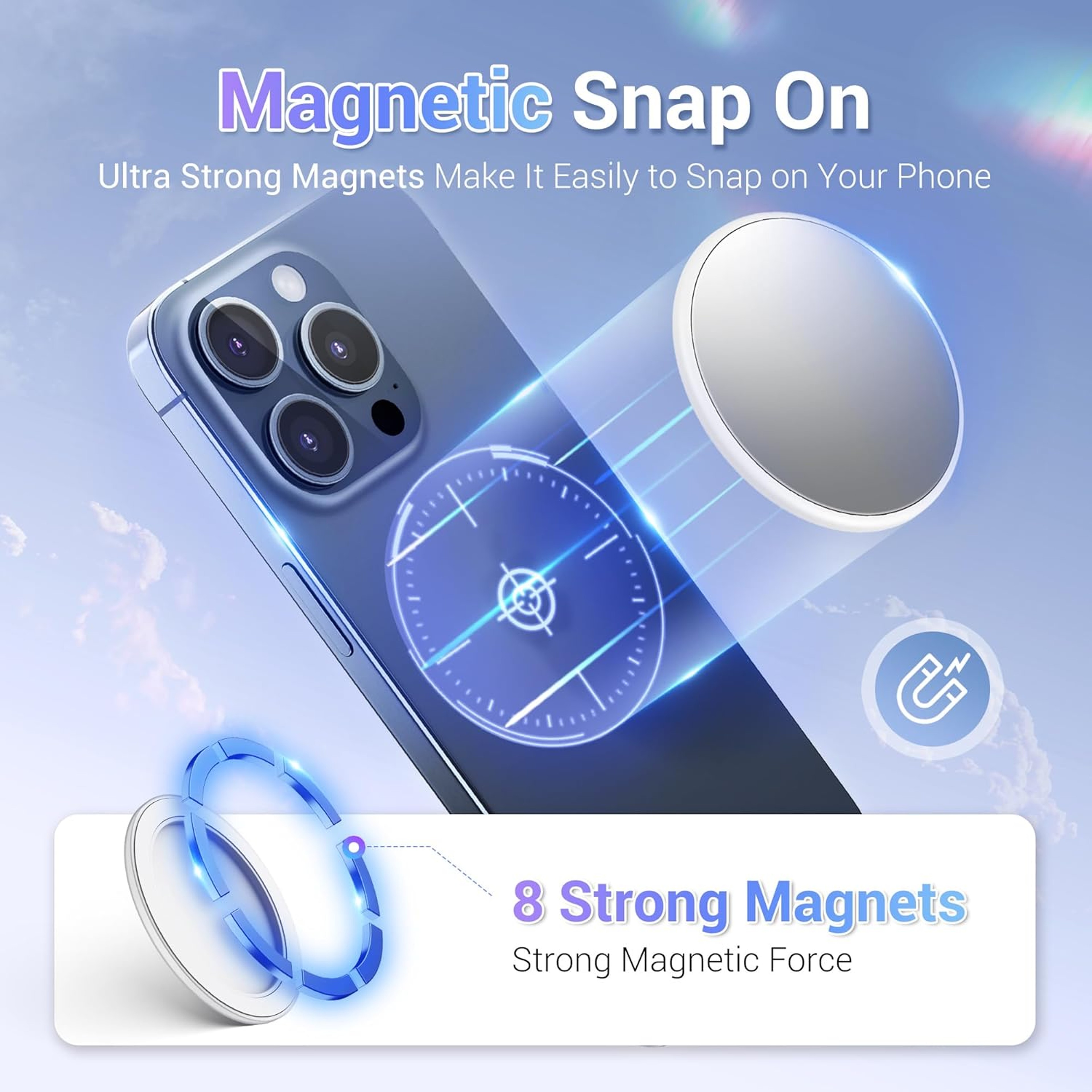 Mag Safe Selfie Mirror for Back Camera Wide Angle Magnetic Phone Mirror for Vlogging & Content Creation – view 3