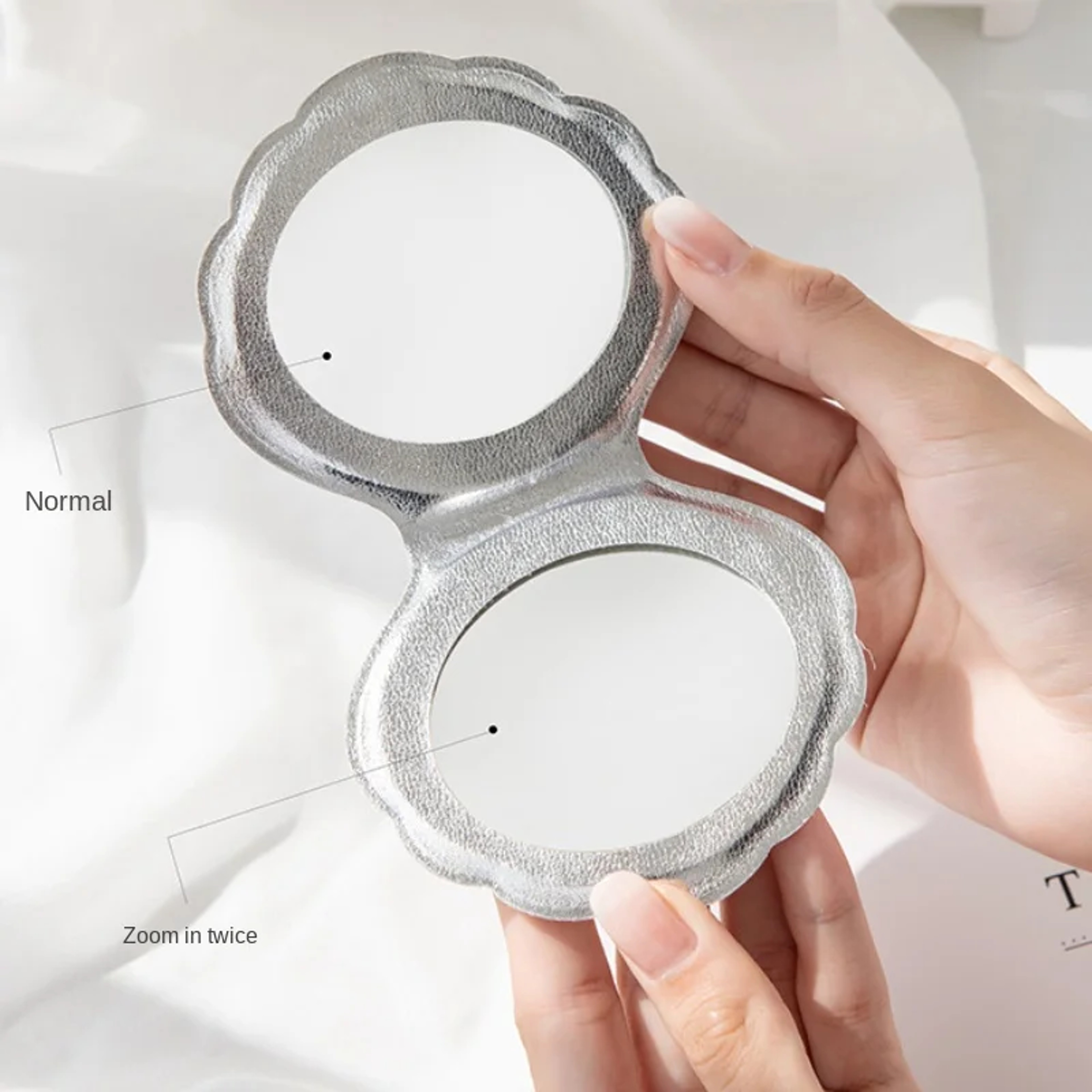Dream Laser Shell Compact Makeup Mirror with 2X Magnifying Travel Pocket Mirror – view 4