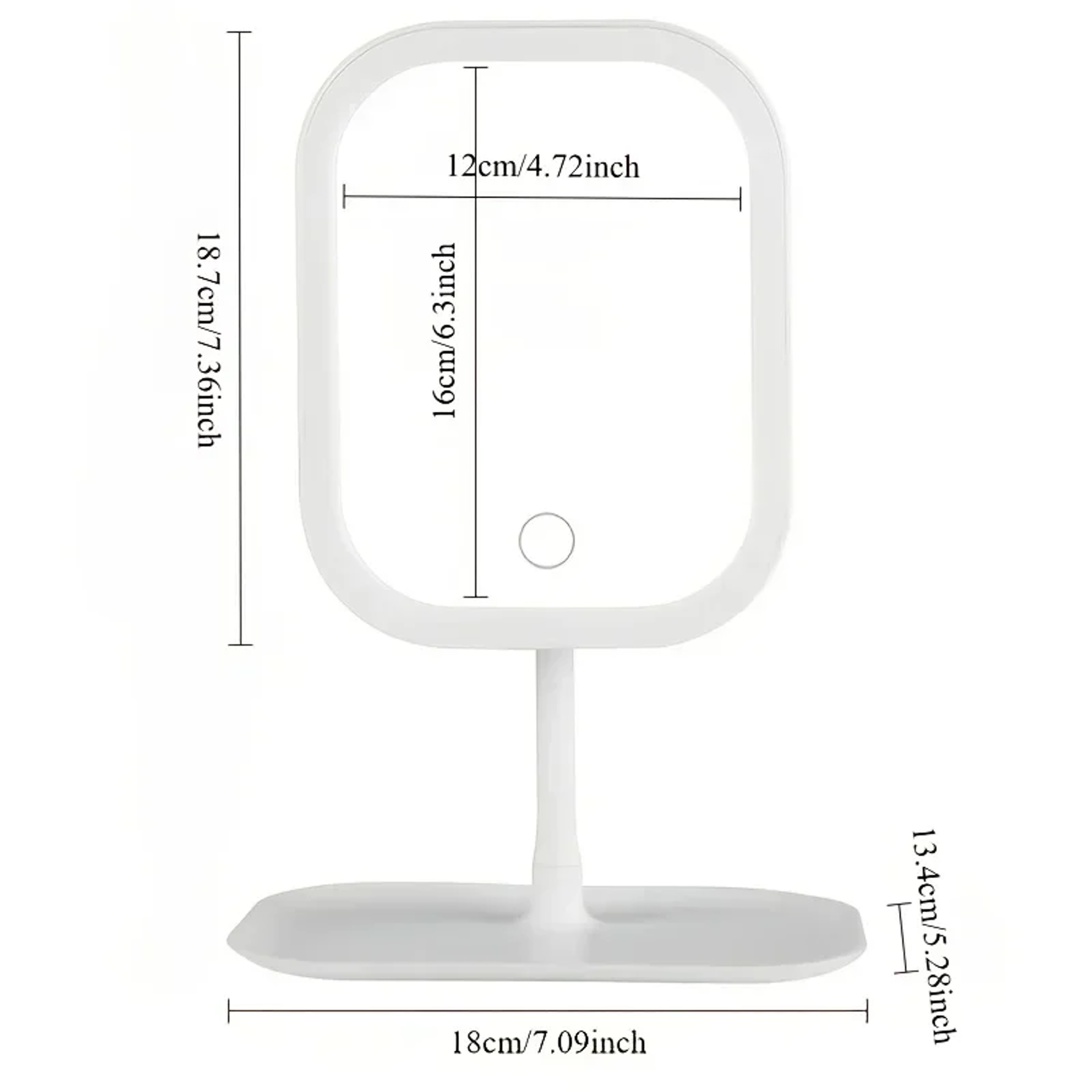 Portable LED Makeup Mirror with 3 Light Modes Rechargeable Lighted Vanity Mirror with Foldable Stand – view 5