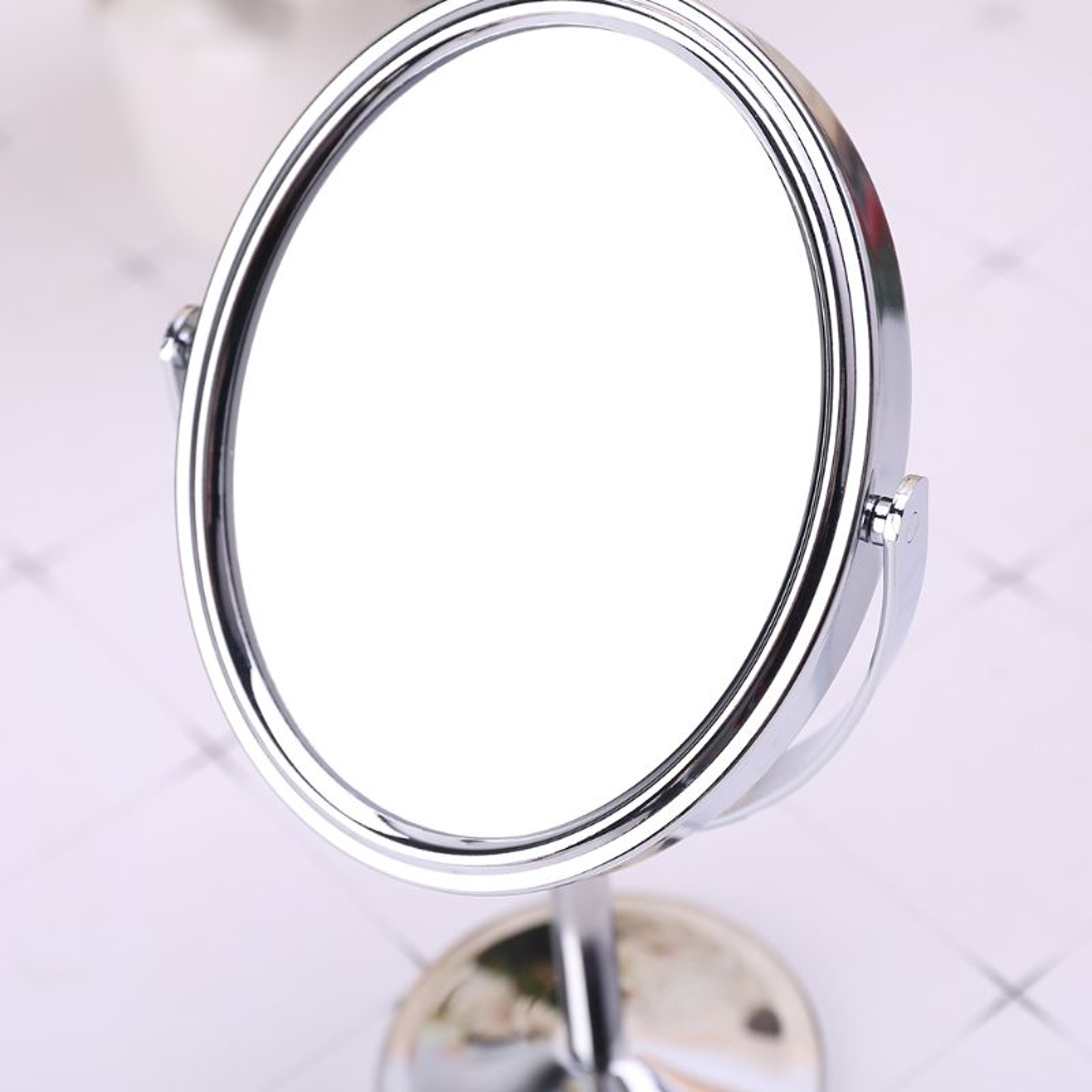 Elegant Double Sided Makeup Mirror with Stand Metal Vanity Mirror for Makeup, Grooming & Daily Beauty – view 4
