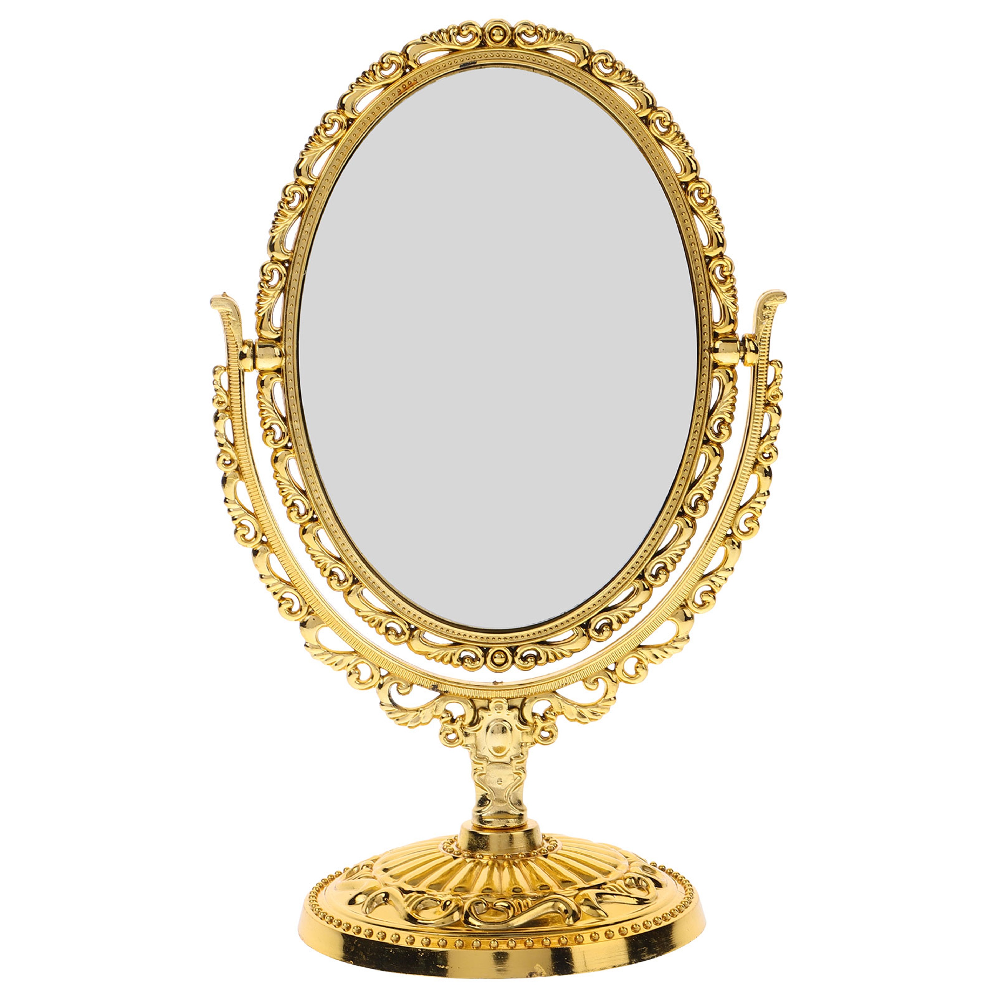 Vintage Rotating Makeup Mirror with Double Sided Oval Design Decorative Tabletop Vanity Mirror – view 1