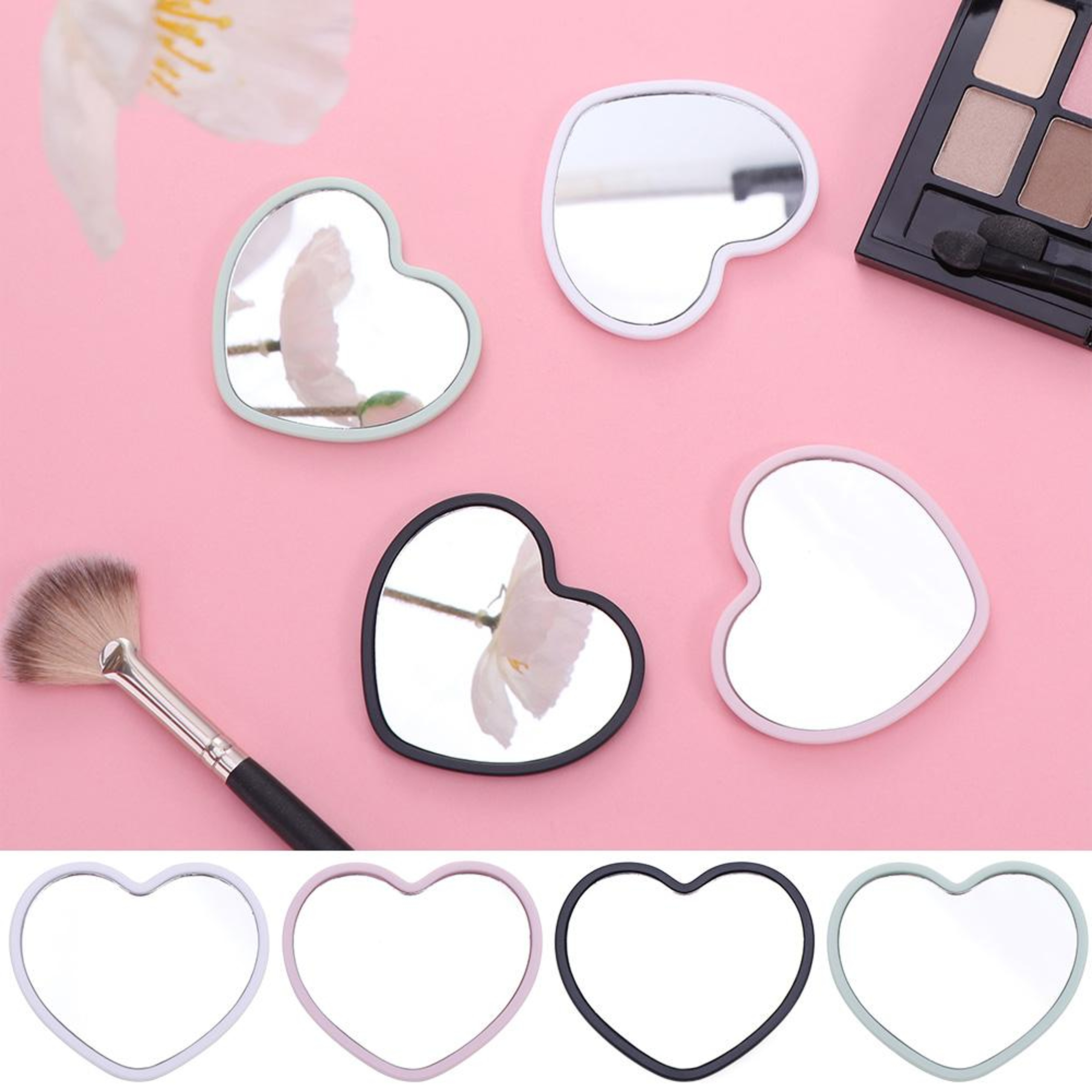 Heart Handheld Mirror Portable Makeup Mirror Cute Pocket Beauty Mirror for Travel & Daily Touch-Ups – view 3