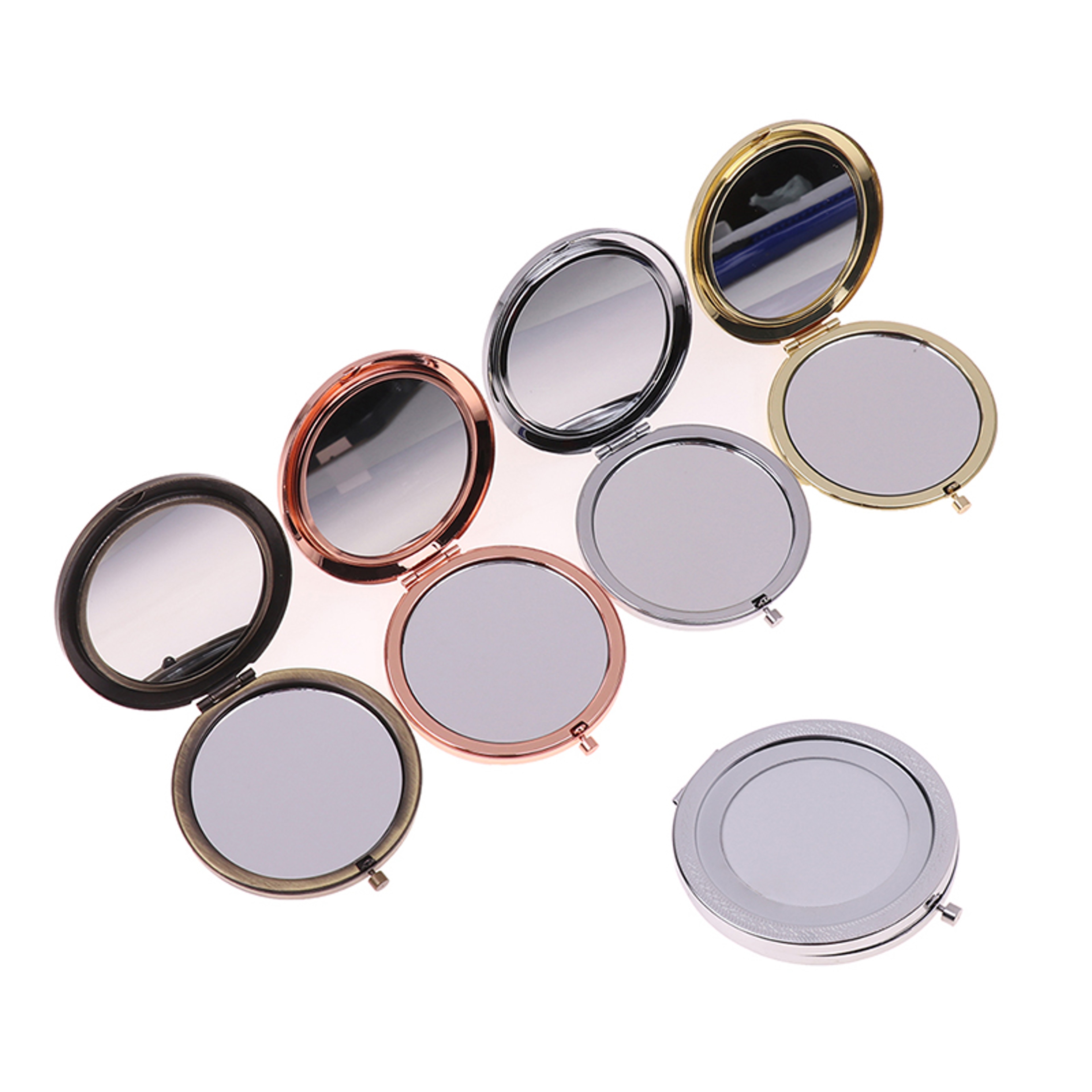Vintage Compact Makeup Mirror Double Sided Folding Pocket Mirror For Travel  Daily TouchUps 0