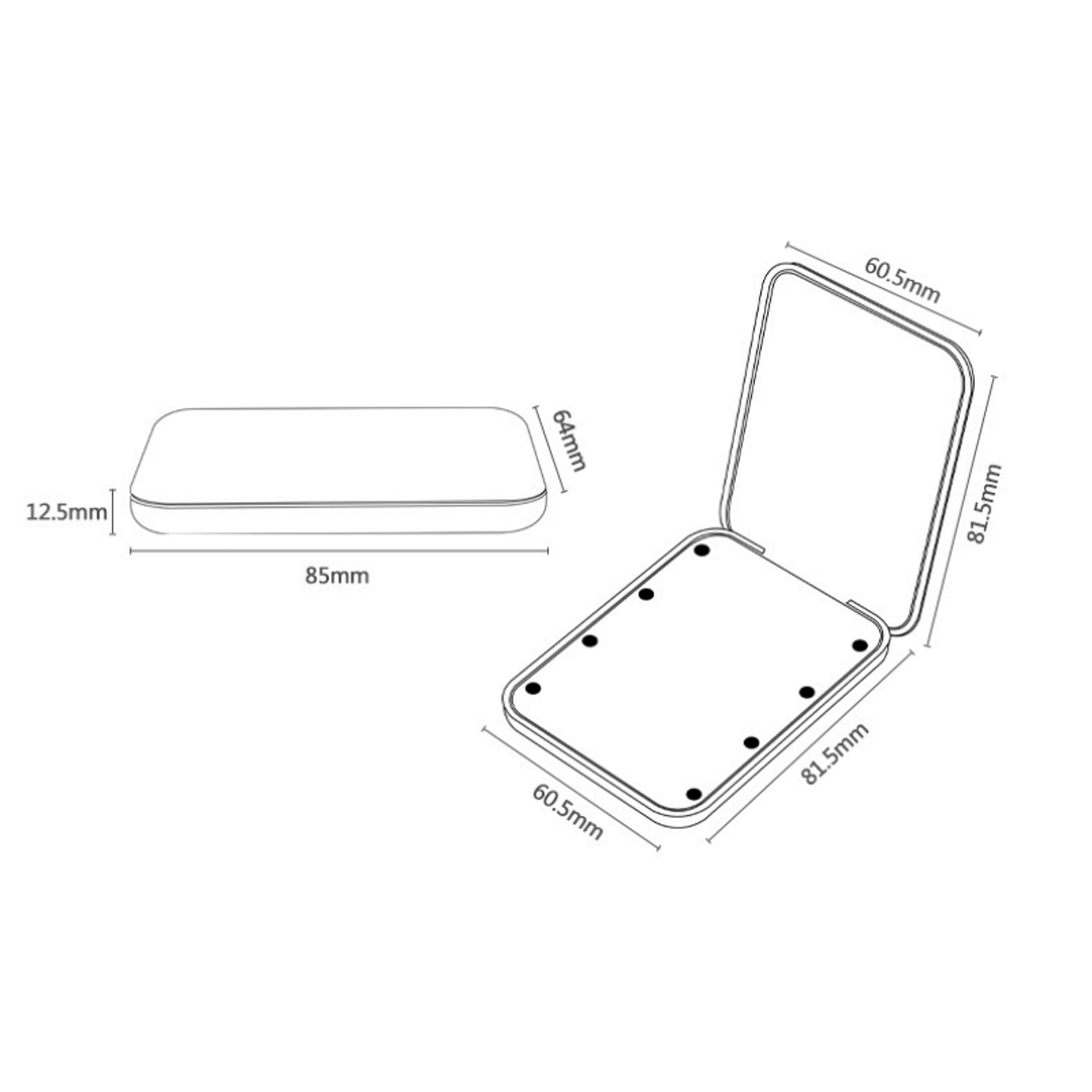 LED Makeup Mirror Compact Folding Mirror With Magnification  LED Lights For Travel 2