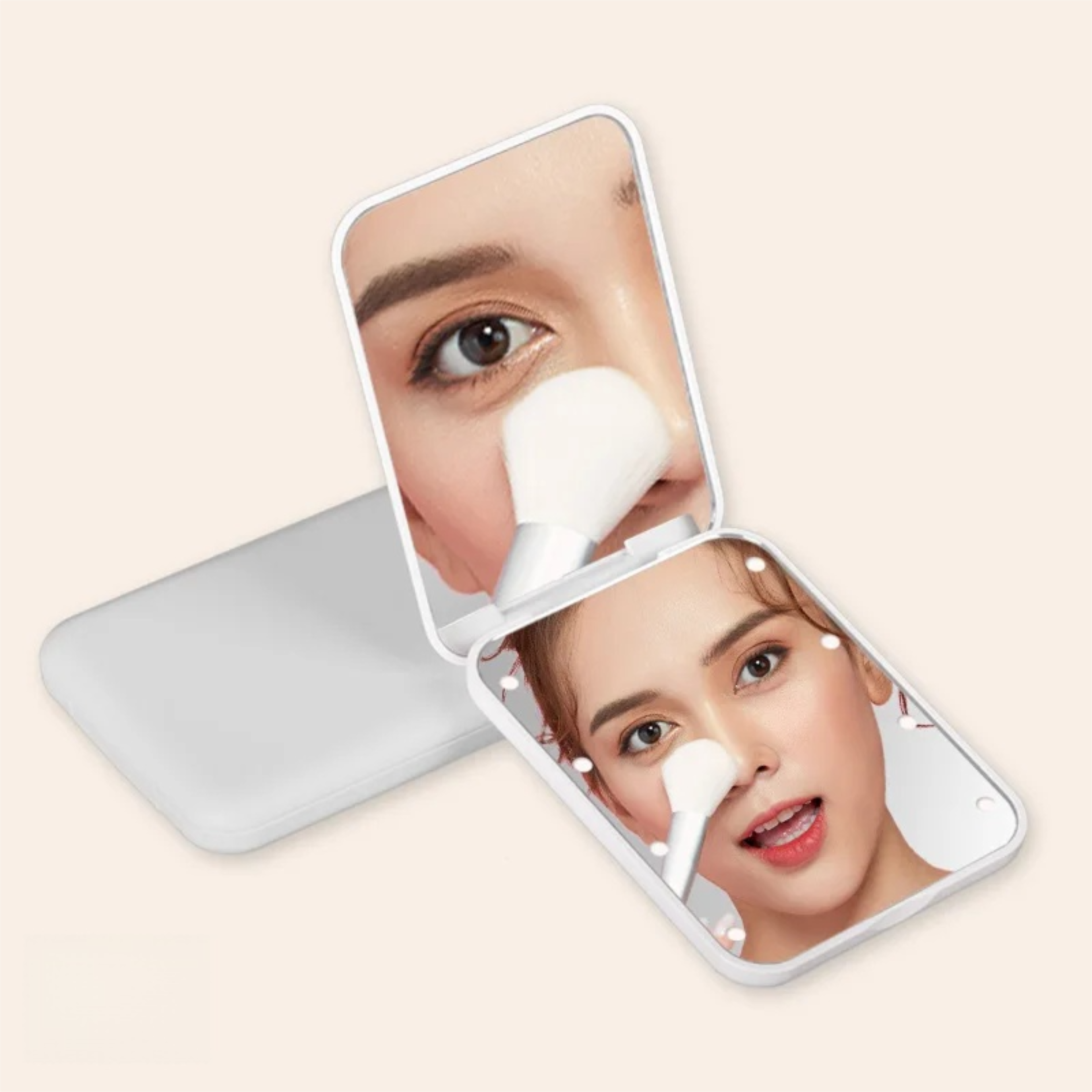 LED Makeup Mirror Compact Folding Mirror With Magnification  LED Lights For Travel 9