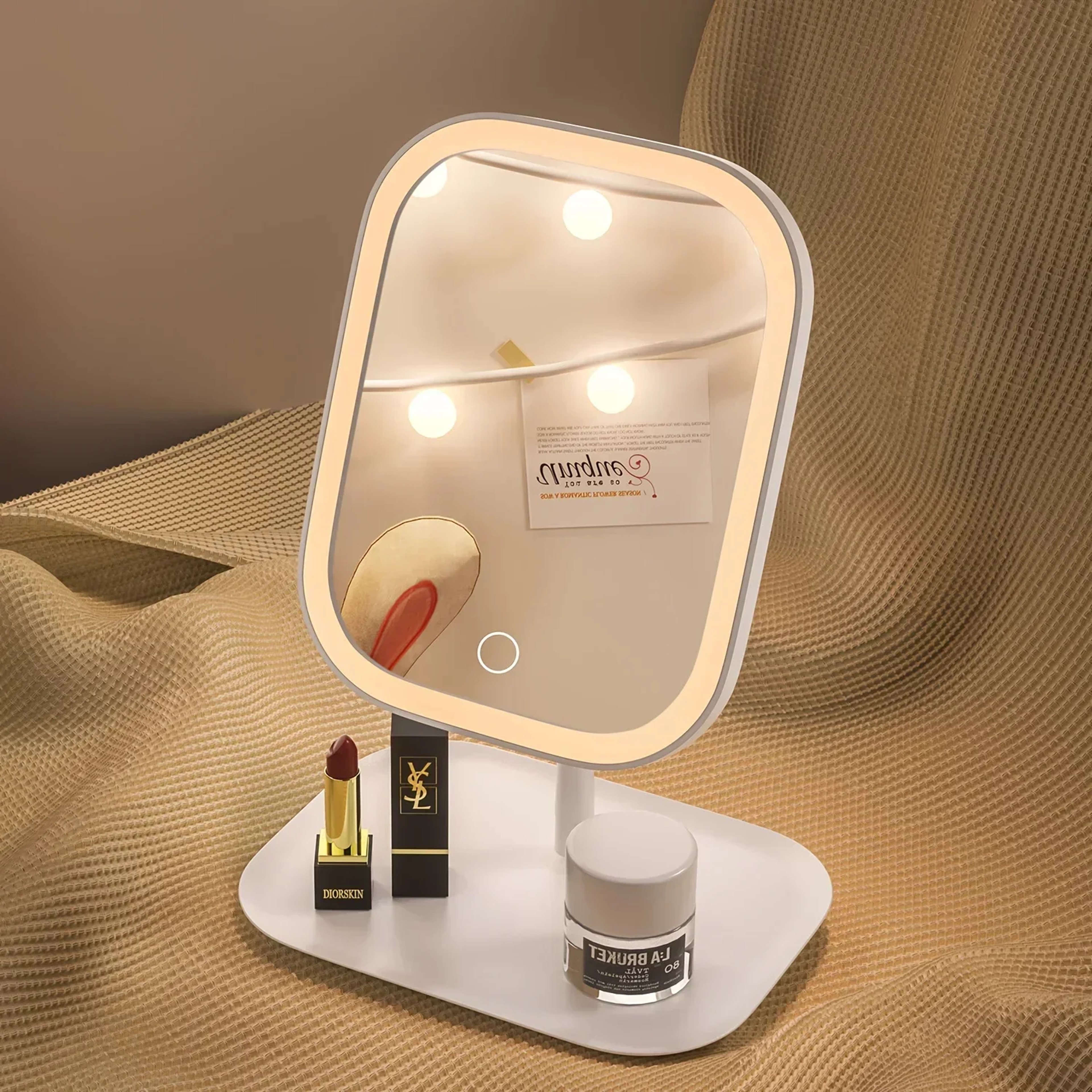 LED Makeup Mirror with 3 Color Lights Touch Control Desktop Vanity Mirror. – view 2