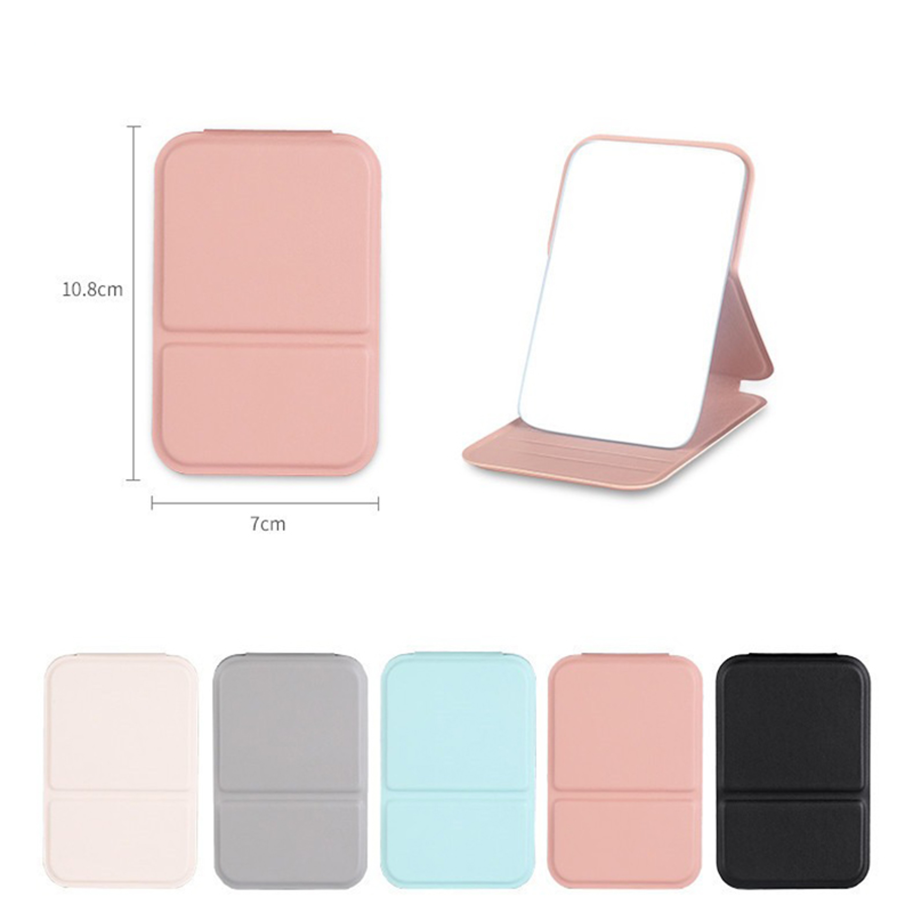 Portable Makeup Mirror Foldable PU Leather Compact Pocket Desktop Vanity Mirror – view 2