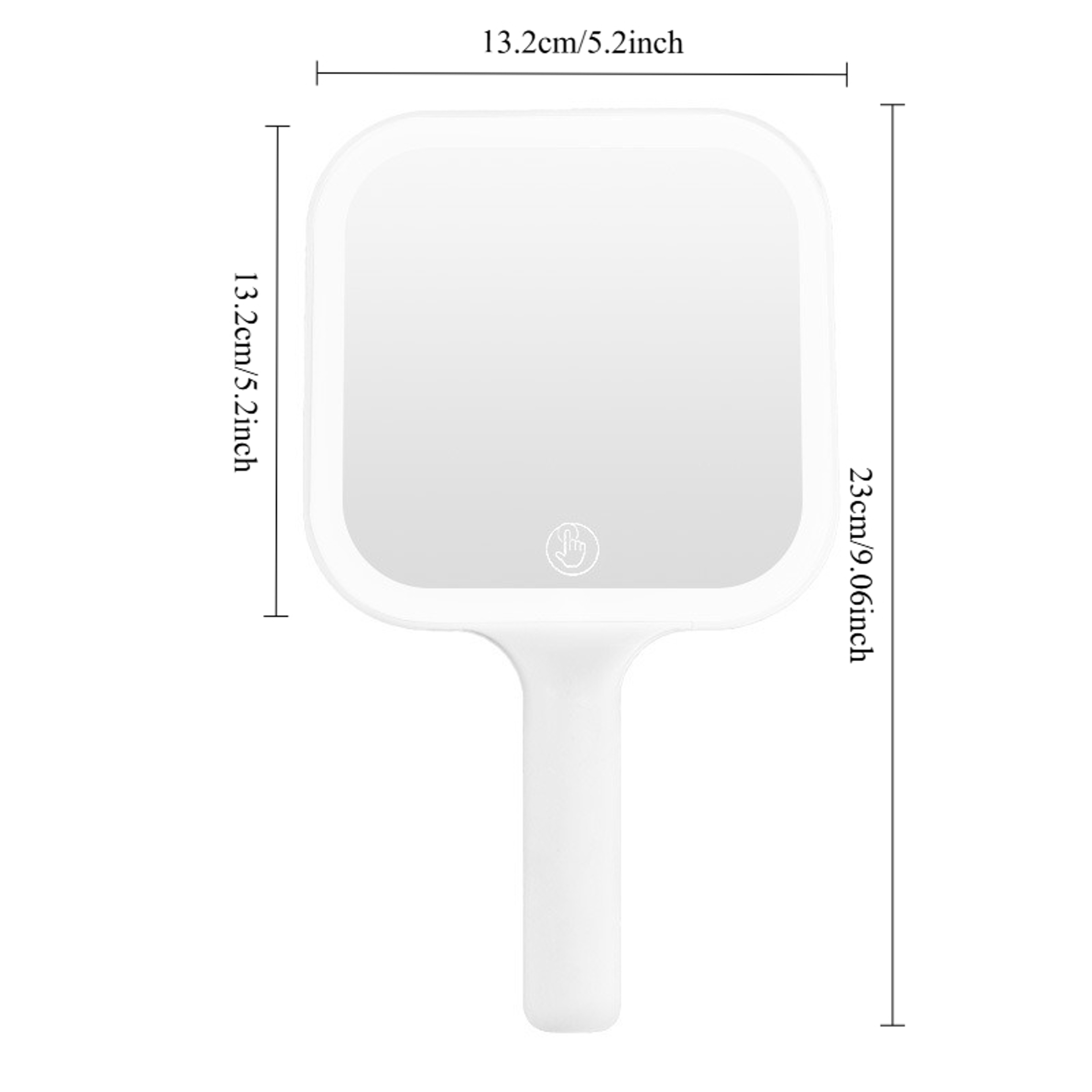 Portable LED Makeup Mirror with Color Lights Touch Control Handheld Vanity Mirror – view 6