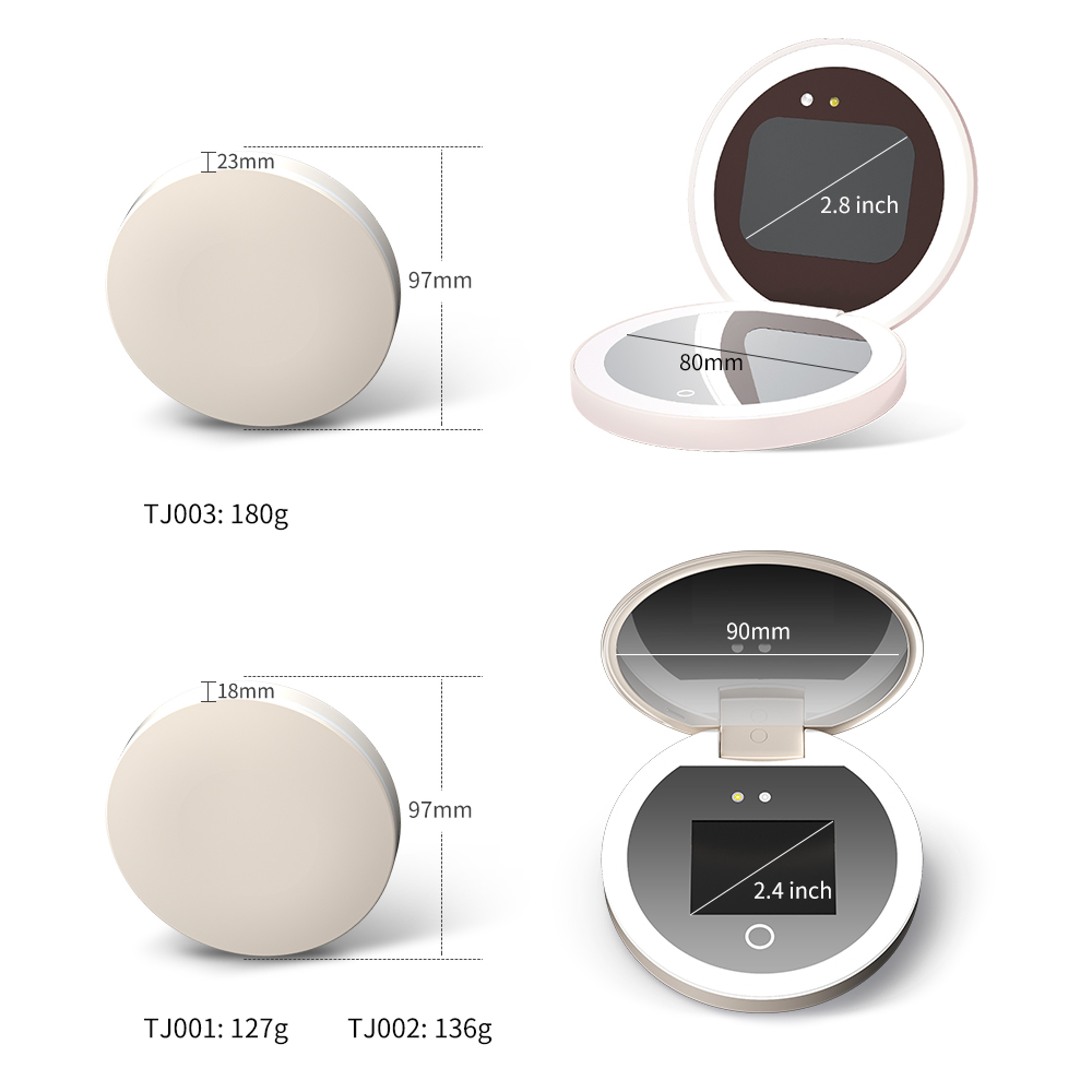 UV Sunscreen Mirror with LED Light Portable Makeup Mirror for Travel & Daily Skin Protection – view 6