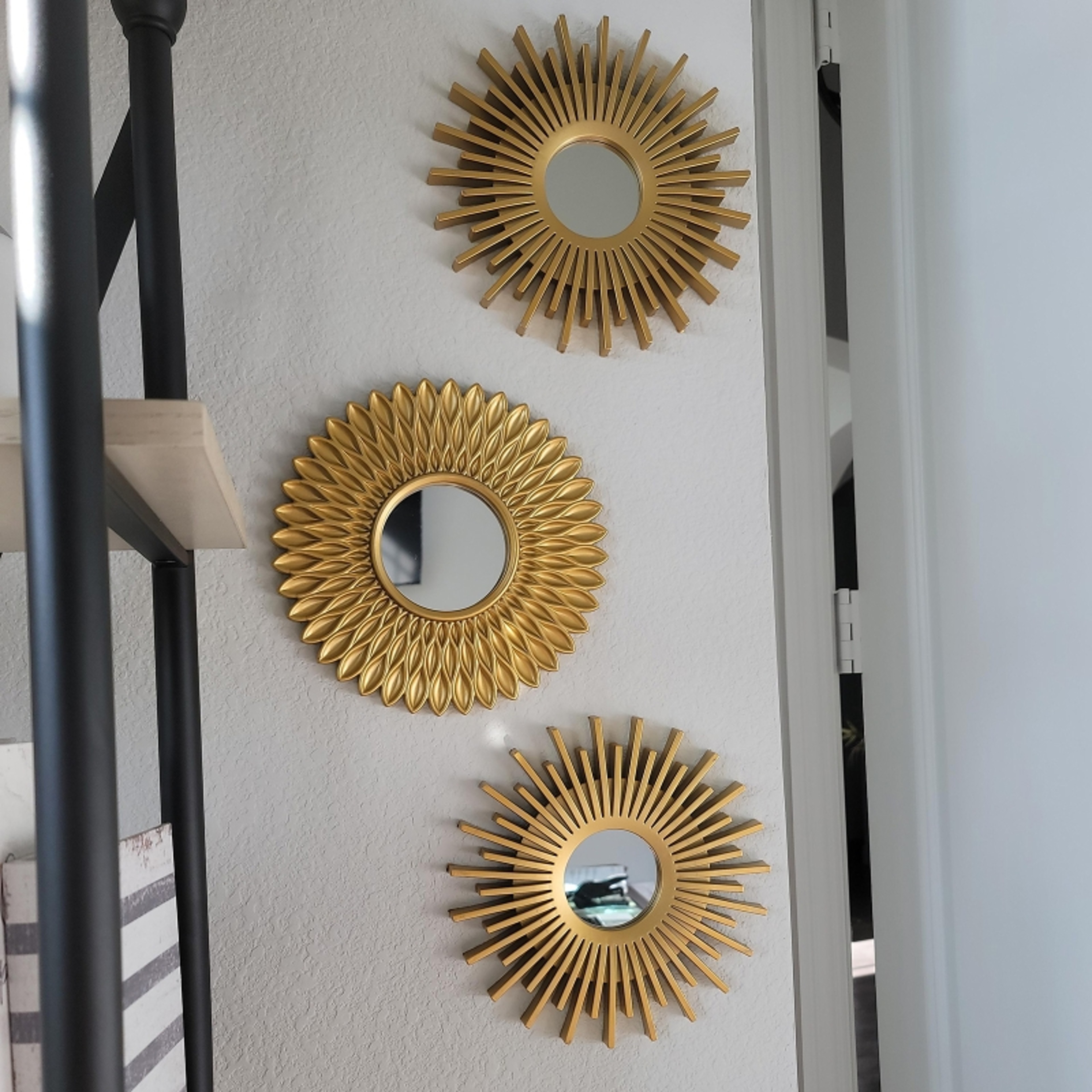 Gold Wall Mirrors Set of 3 Decorative Round Wall Mirror Hanging Home Wall Decor – view 1