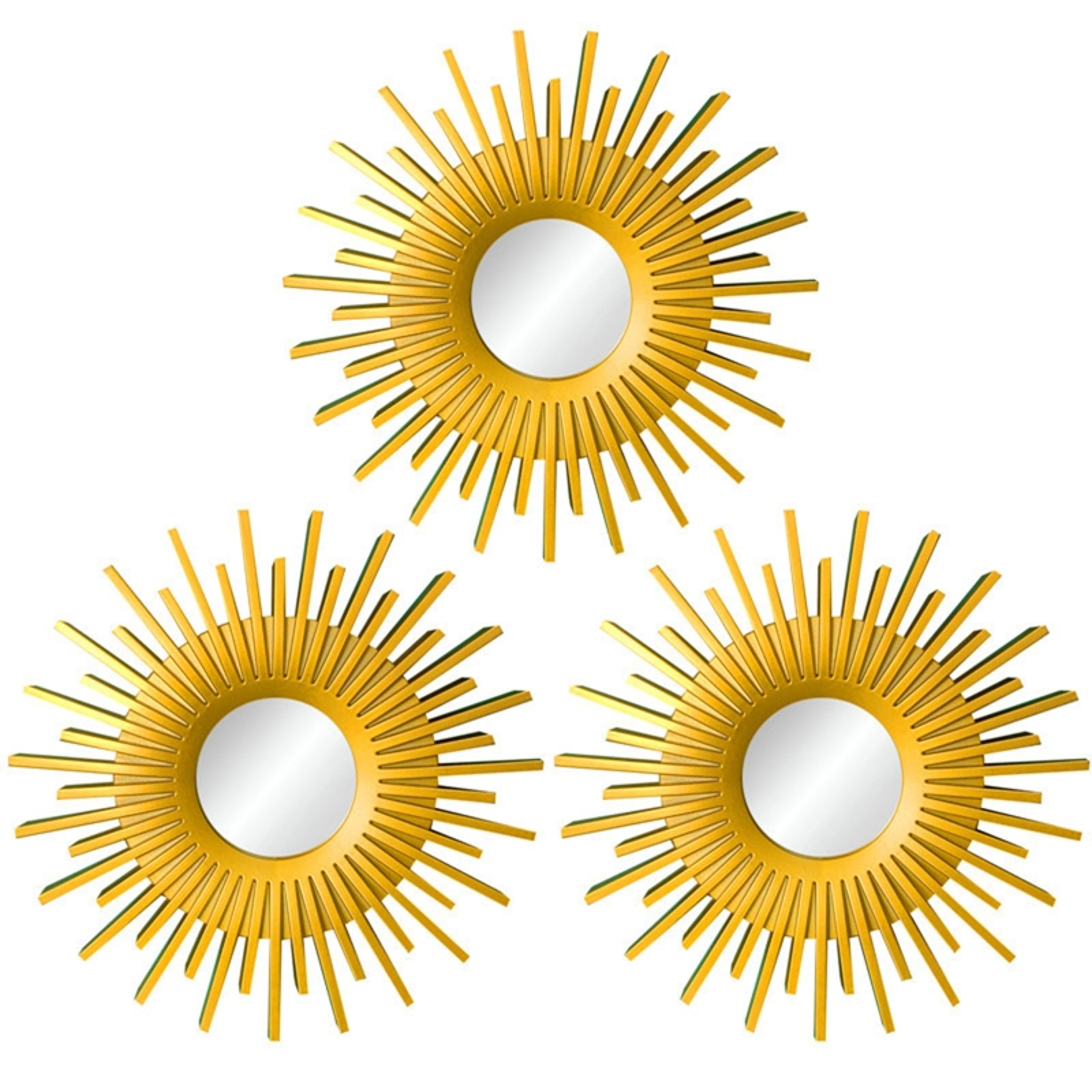 Gold Wall Mirrors Set of 3 Decorative Round Wall Mirror Hanging Home Wall Decor – view 8