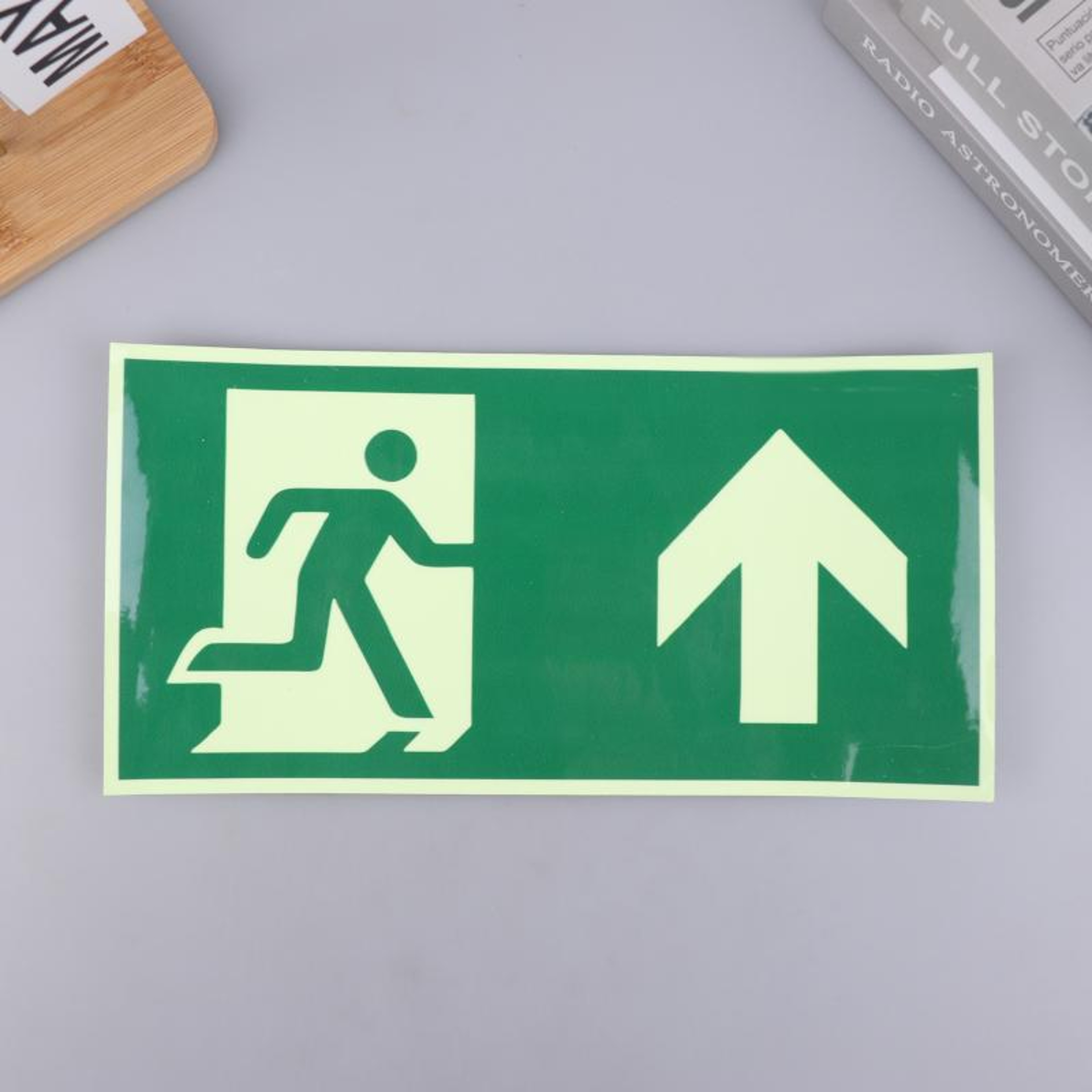 Glow In The Dark Exit Sign Photo Luminescent Emergency Exit Sticker For Fire Safety And Evacuation 6