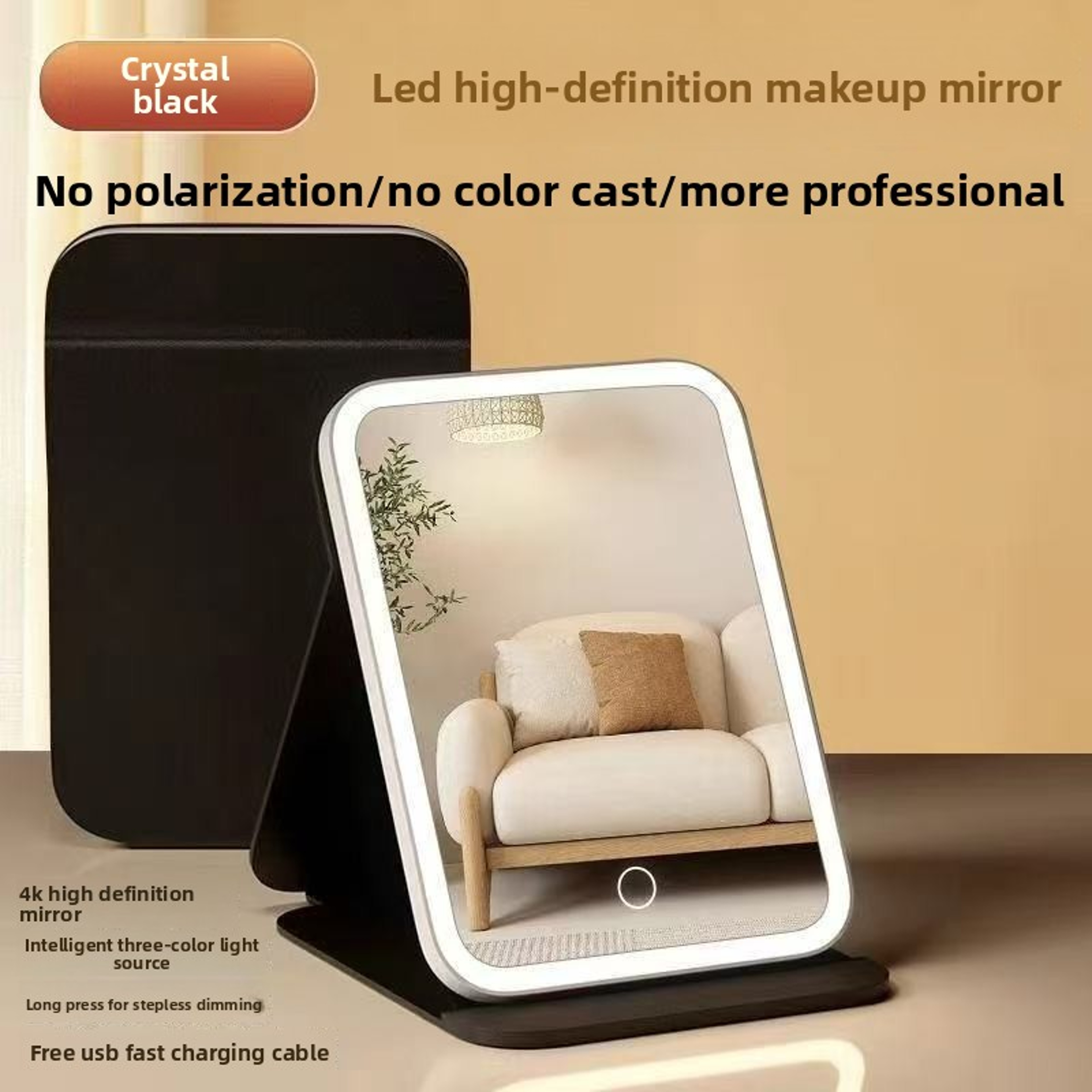 LED Makeup Mirror with Lights Tri Fold Desktop Vanity Mirror for Makeup, Skincare & Dressing Table – view 8