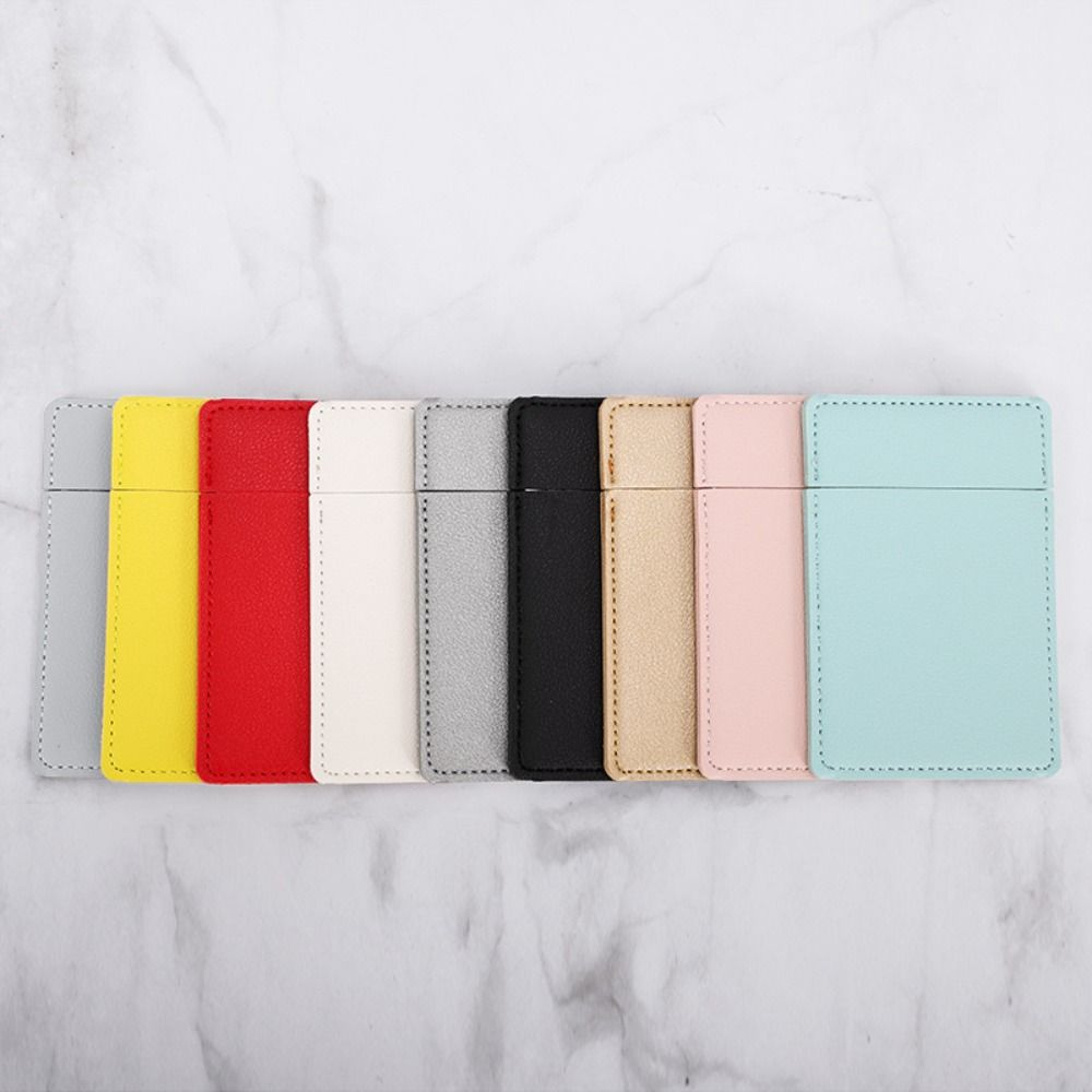 Compact Travel Makeup Mirror With PU Leather Cover Stainless Steel Pocket Vanity Mirror 4