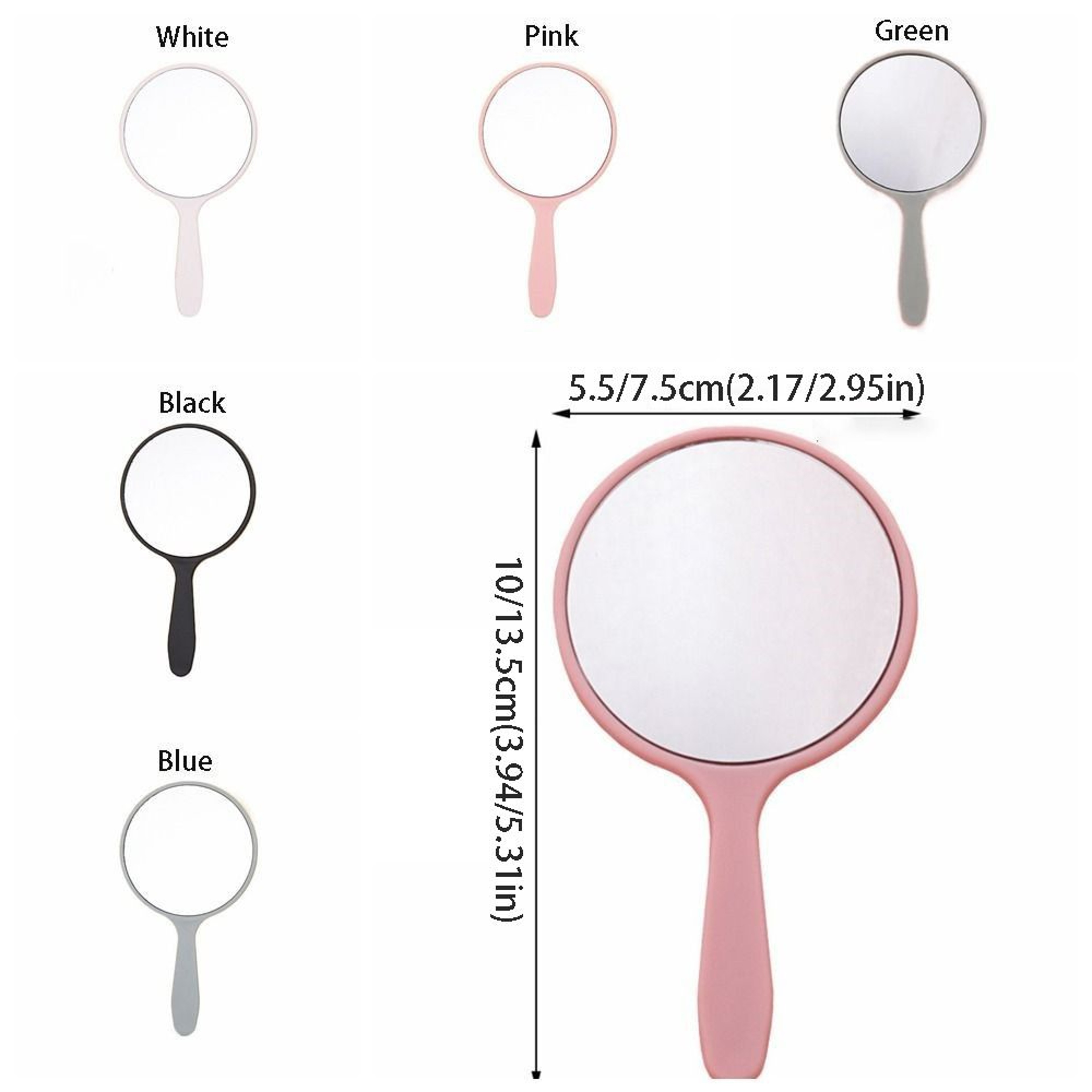 Creative Handheld Makeup Mirror Portable Round Vanity Mirror with Comfortable Handle – view 3