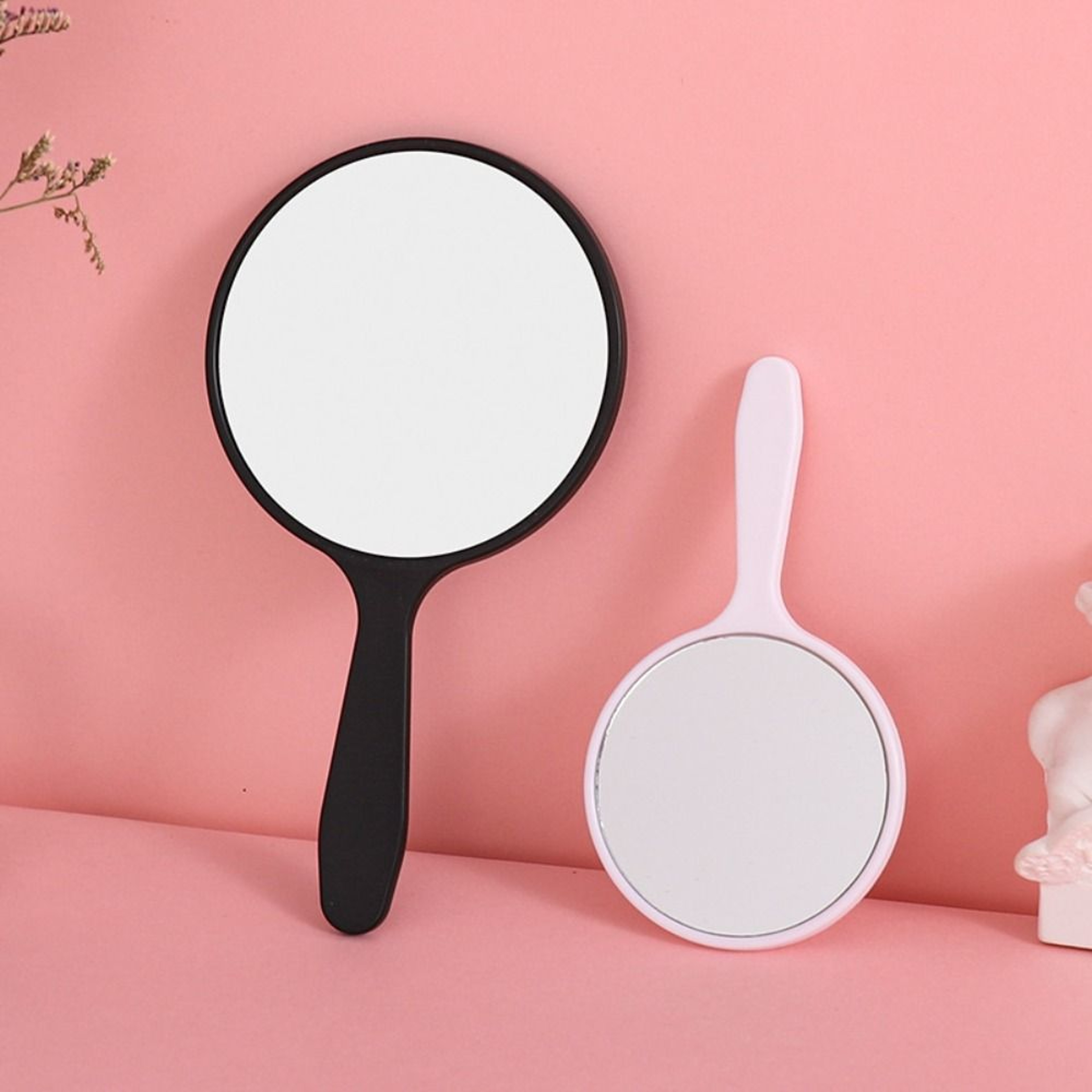 Creative Handheld Makeup Mirror Portable Round Vanity Mirror with Comfortable Handle – view 5