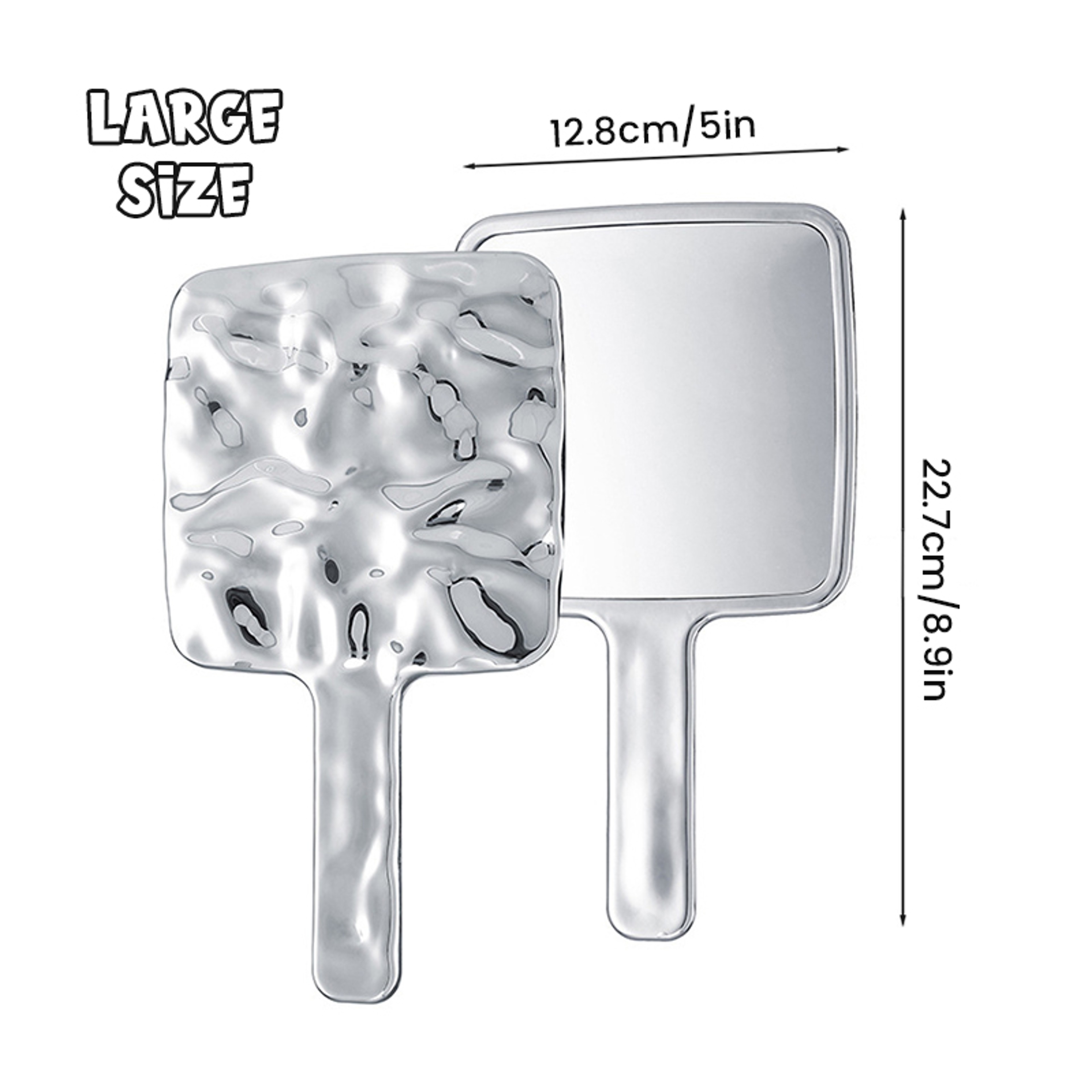 Retro Handheld Makeup Mirror Square Vanity Mirror With Handle For Makeup Spa  Eyelash Extensions 5