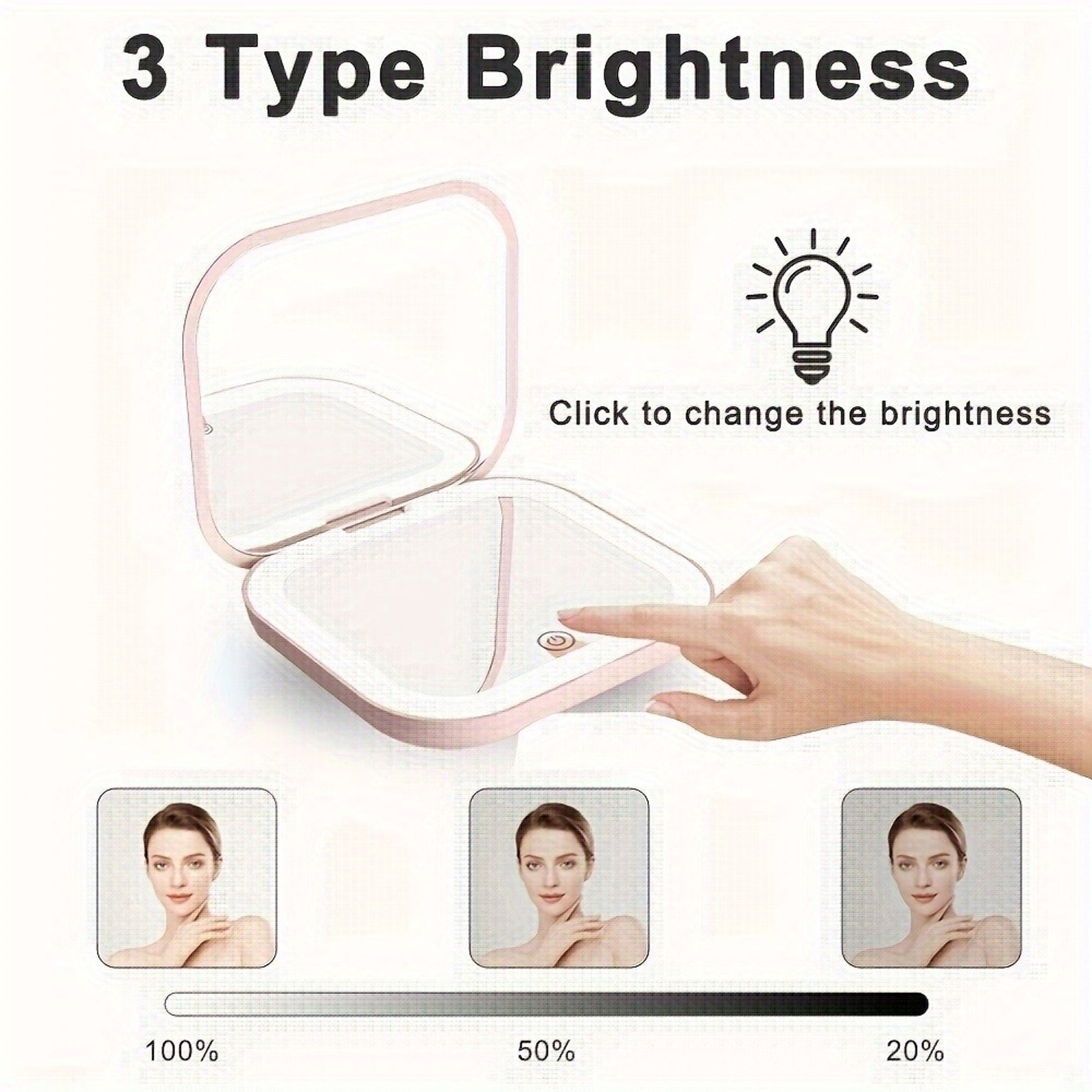 LED Lighted Travel Makeup Mirror Compact Pocket Vanity Mirror for Purse & On-the-Go Touch Ups – view 1