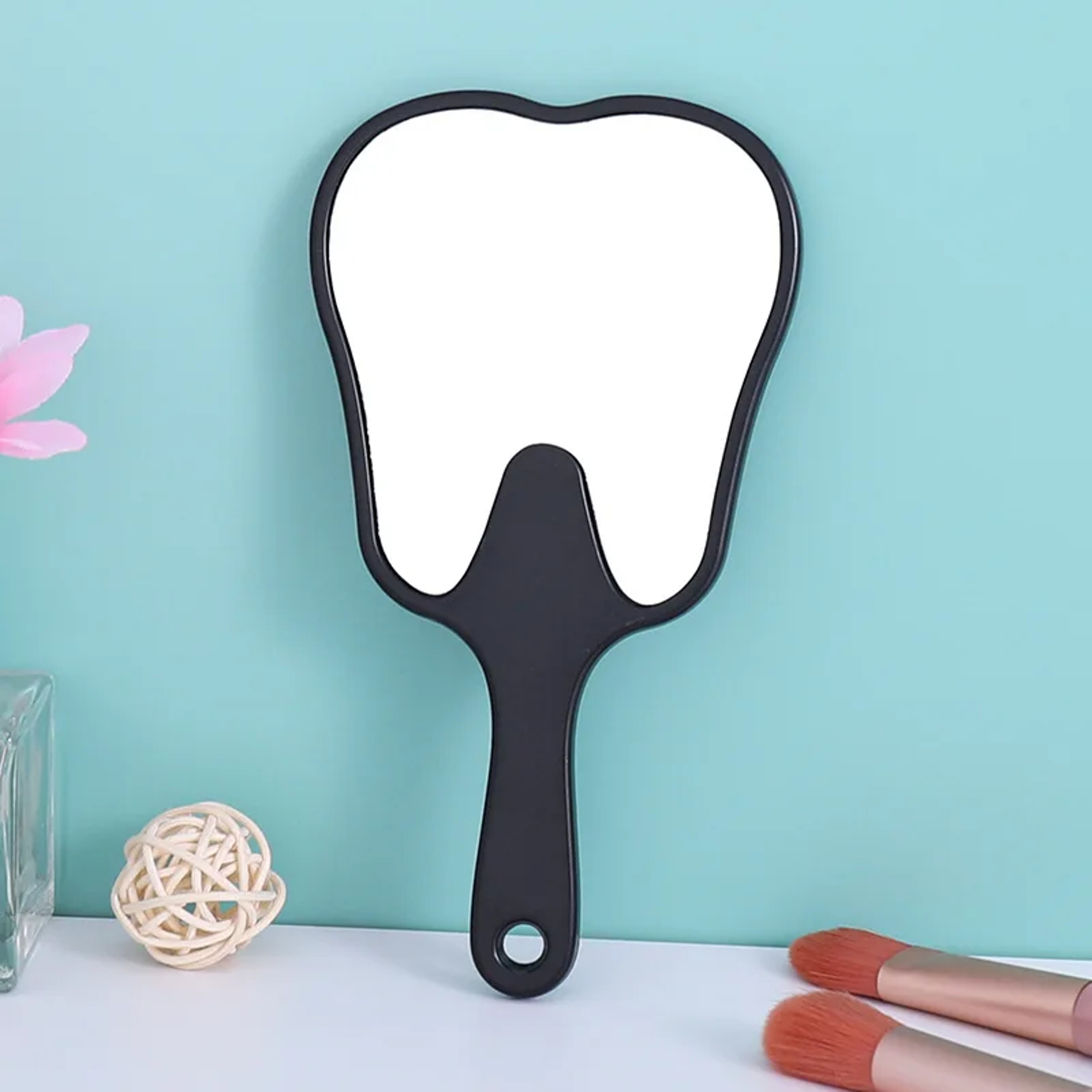 Cute Tooth Shaped Handheld Makeup Mirror Portable High Definition Vanity Mirror with Handle – view 11