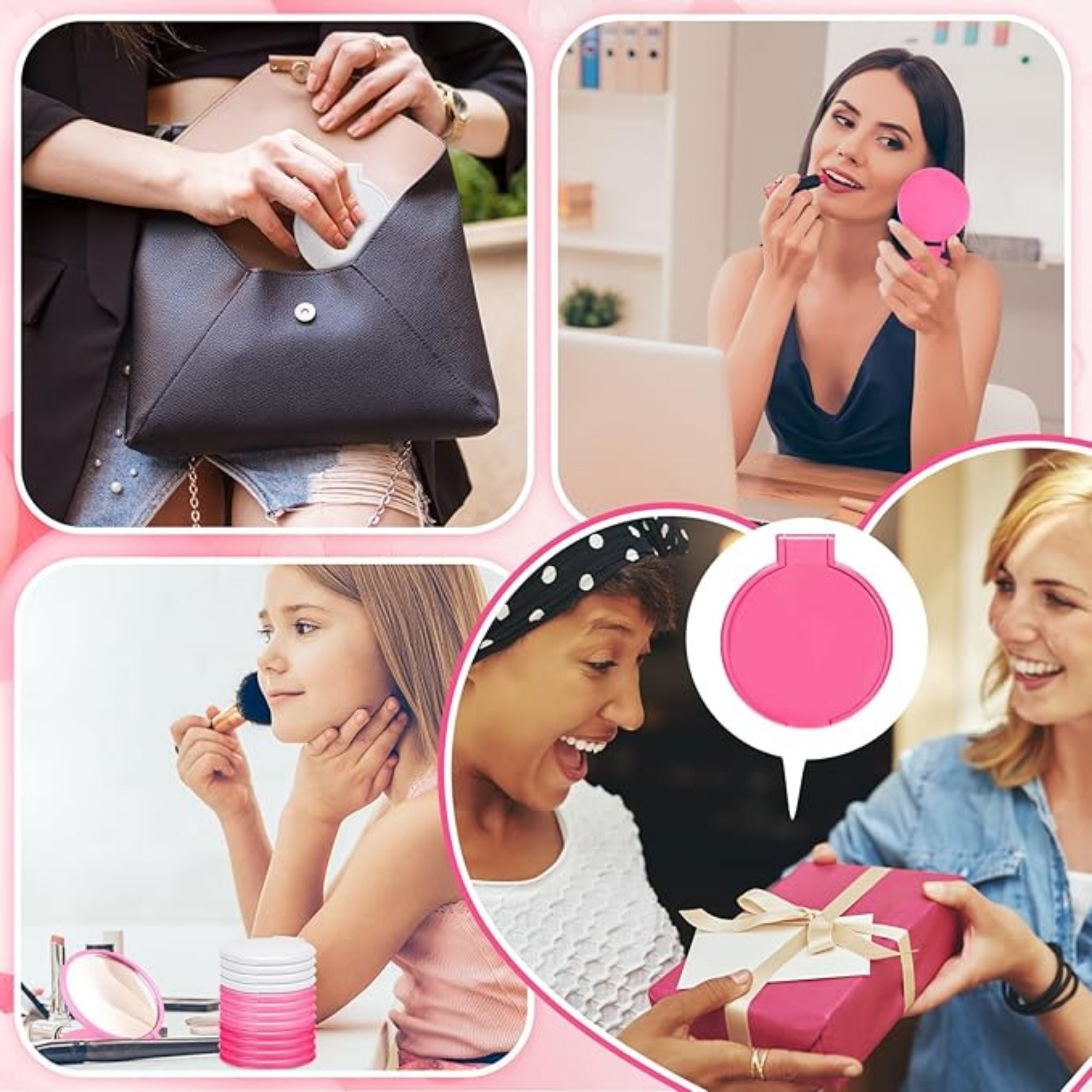 Compact Makeup Mirror Set Portable Foldable Travel Pocket Mirrors for Women – view 3