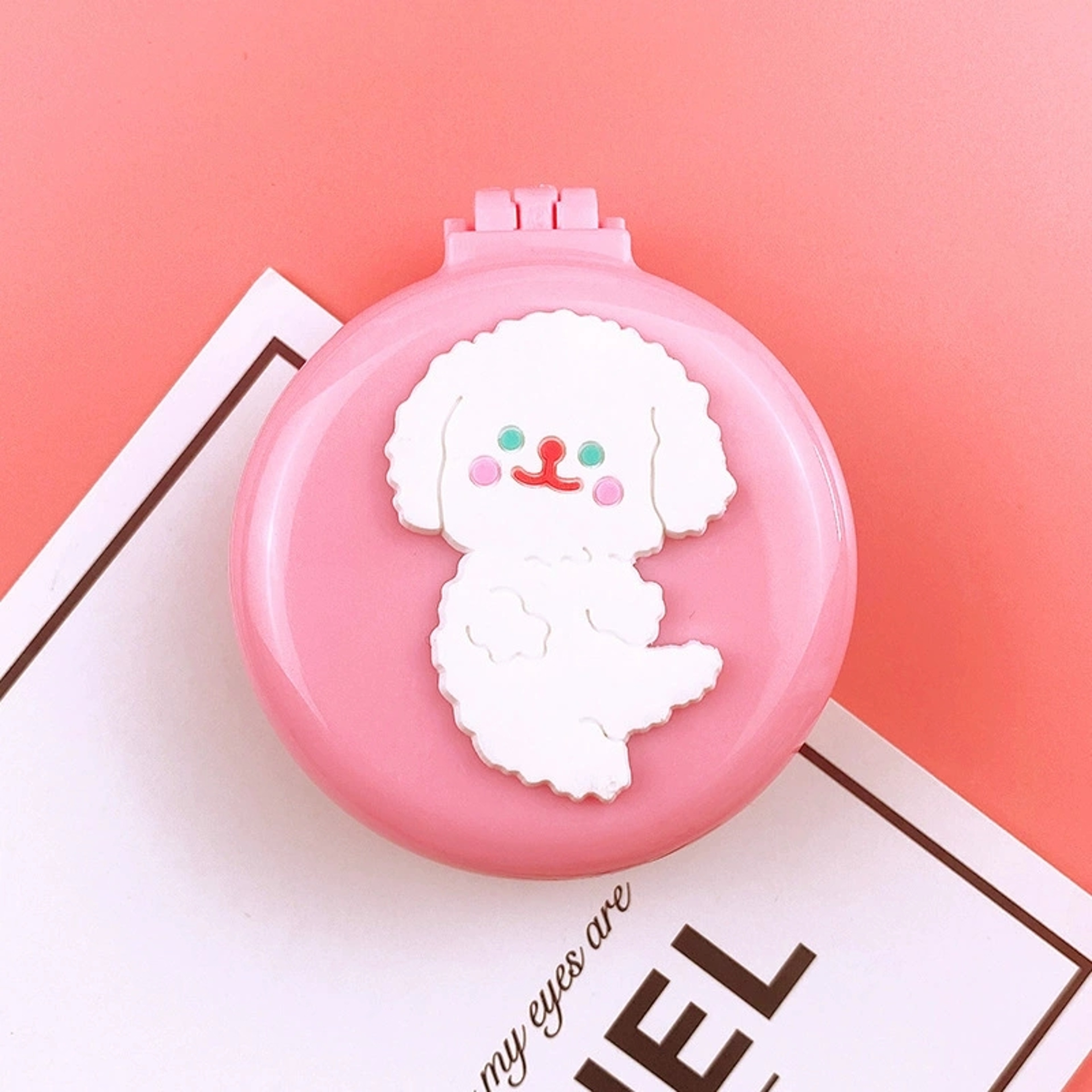 Portable Folding Mirror & Mirror Comb Heart Compact Travel Makeup Brush for Purse – view 5