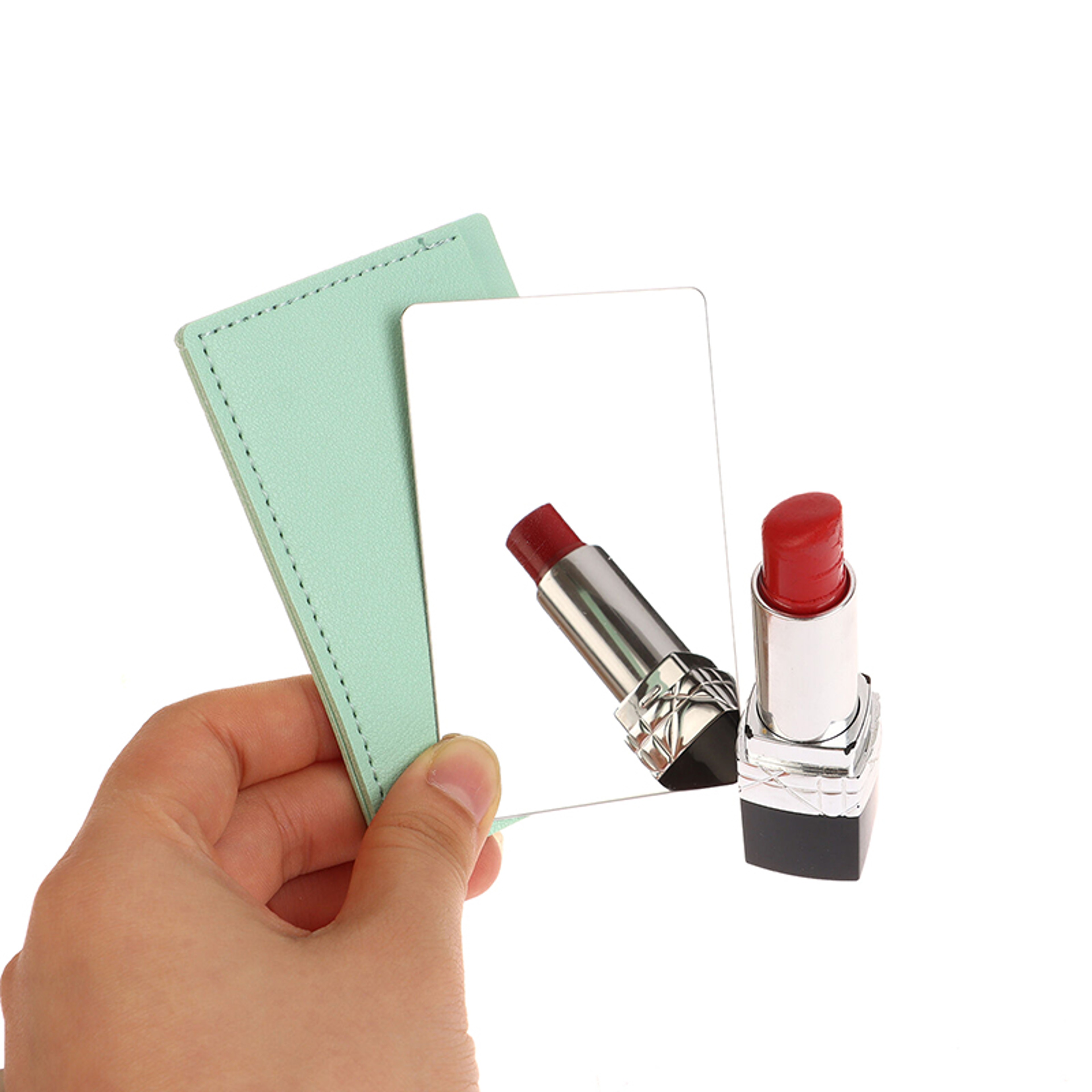 Compact Makeup Mirror Travel Makeup Mirror Unbreakable Pocket Mirror With PU Leather Case 0