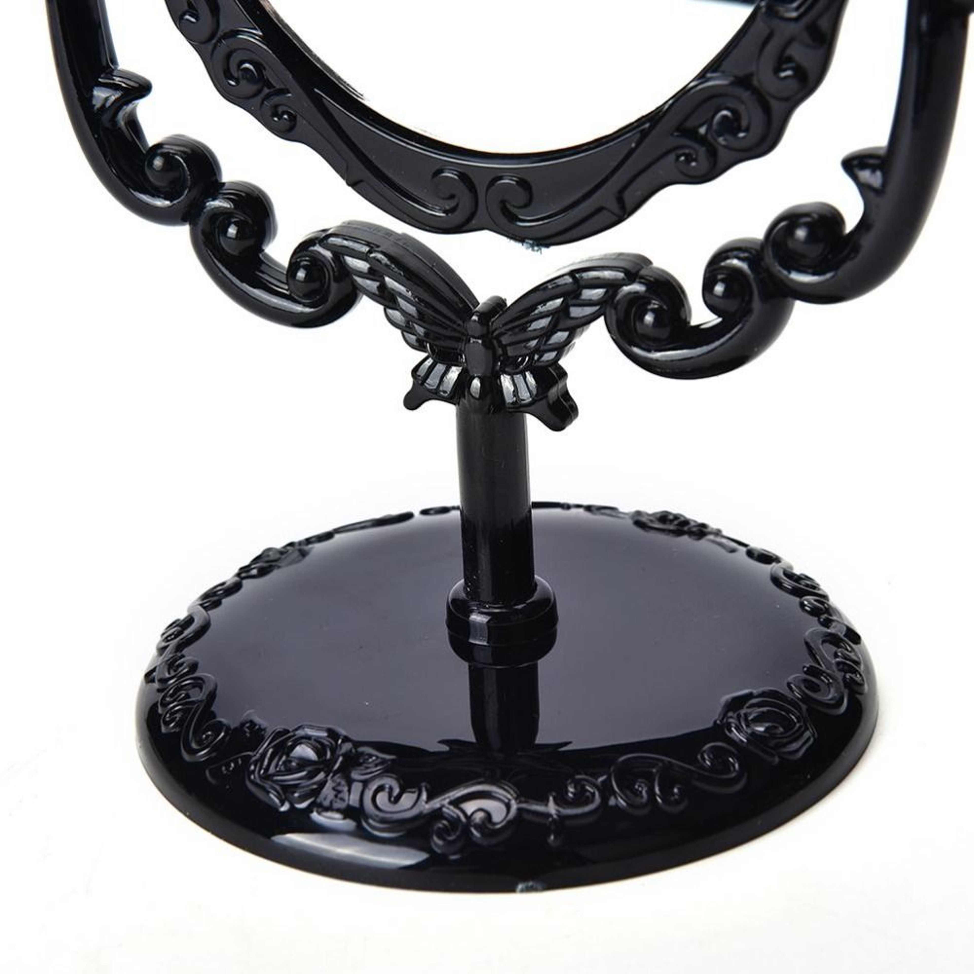 Vintage Butterfly Rotating Makeup Mirror Desktop Vanity Mirror with Gothic Rose Stand – view 5