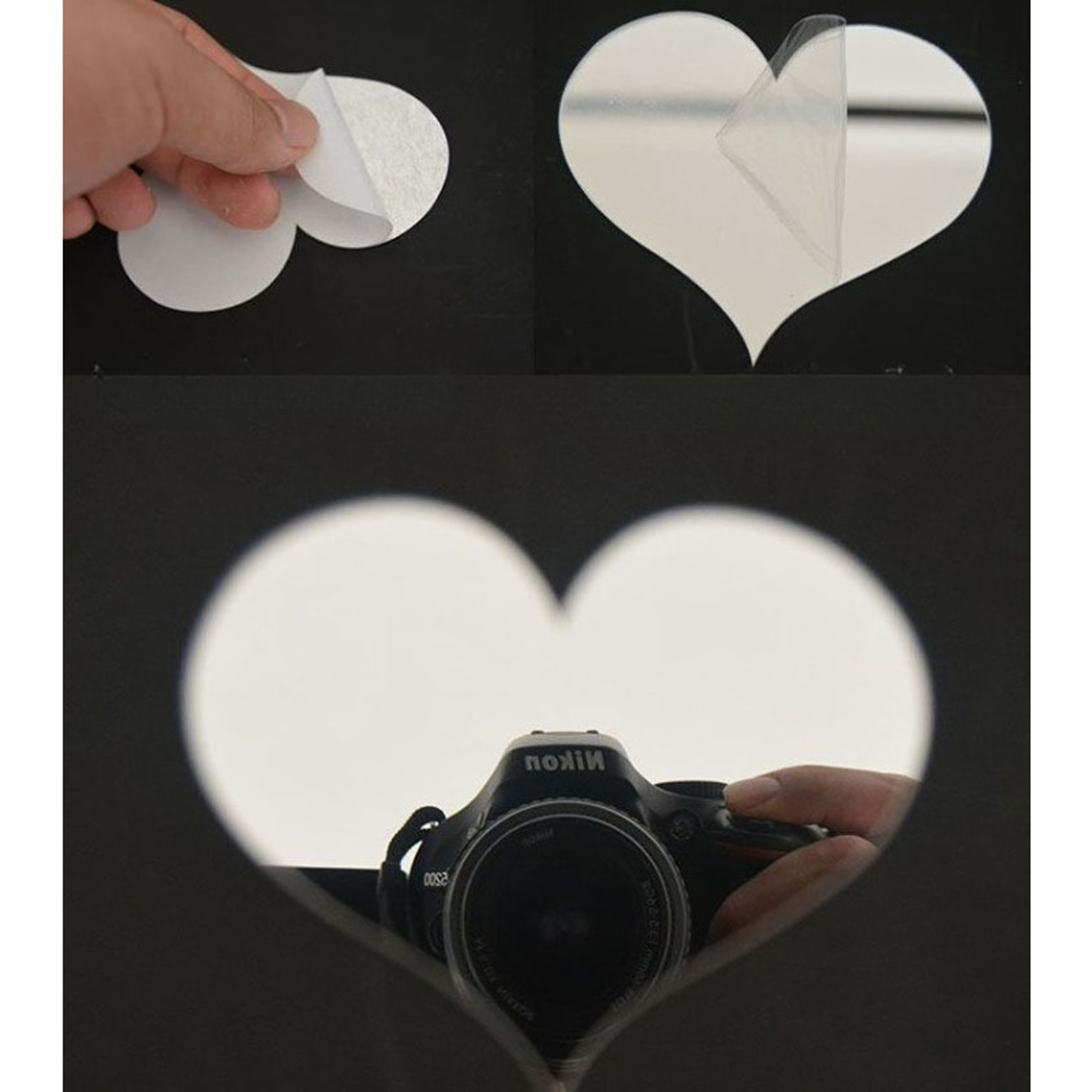 Acrylic Mirror Wall Stickers Heart Wall Decor Set for Bedroom, Living Room & DIY Home Decoration – view 6