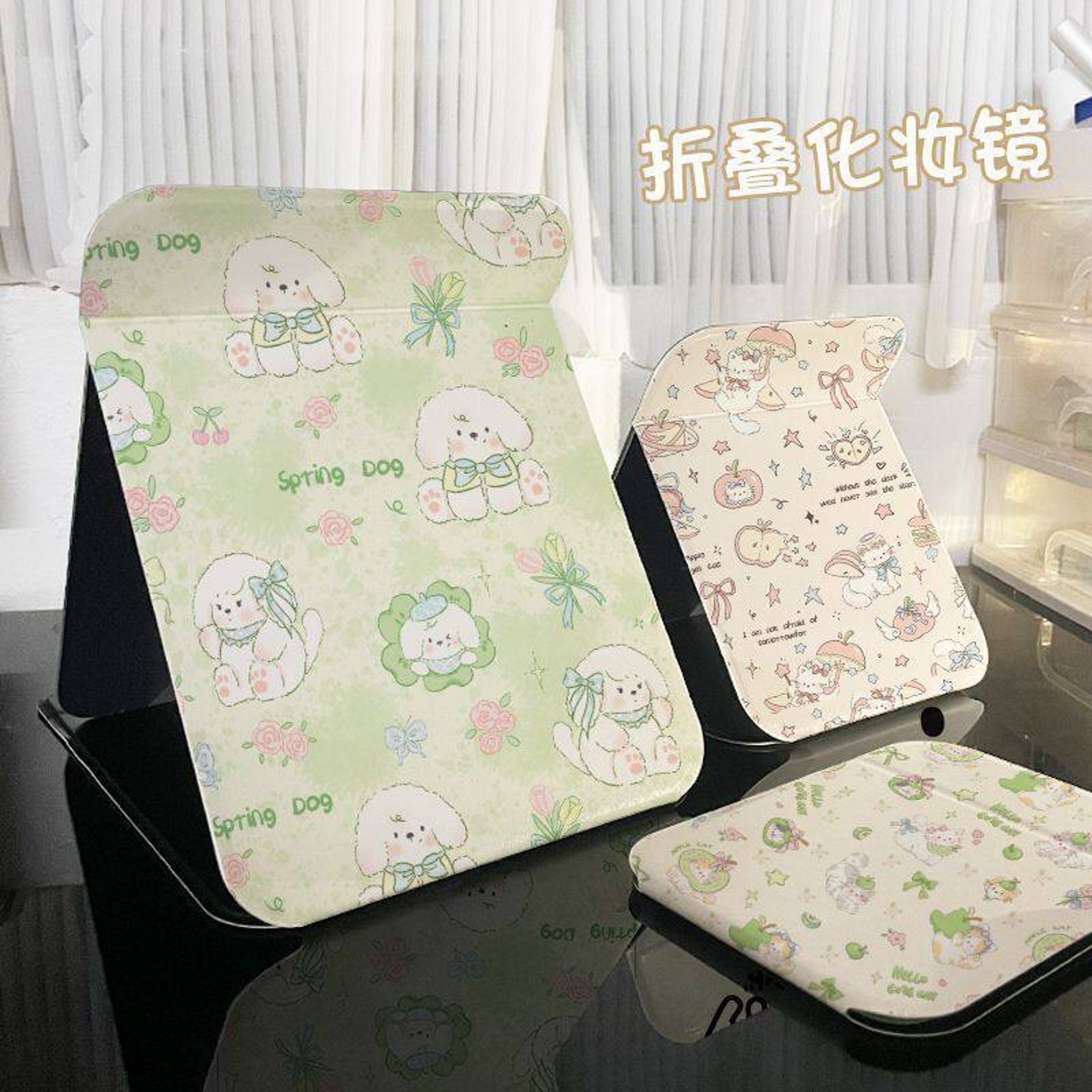 Cute Cat Portable Makeup Mirror Folding Vanity Mirror for Desk, Travel & Dorm Room – view 3