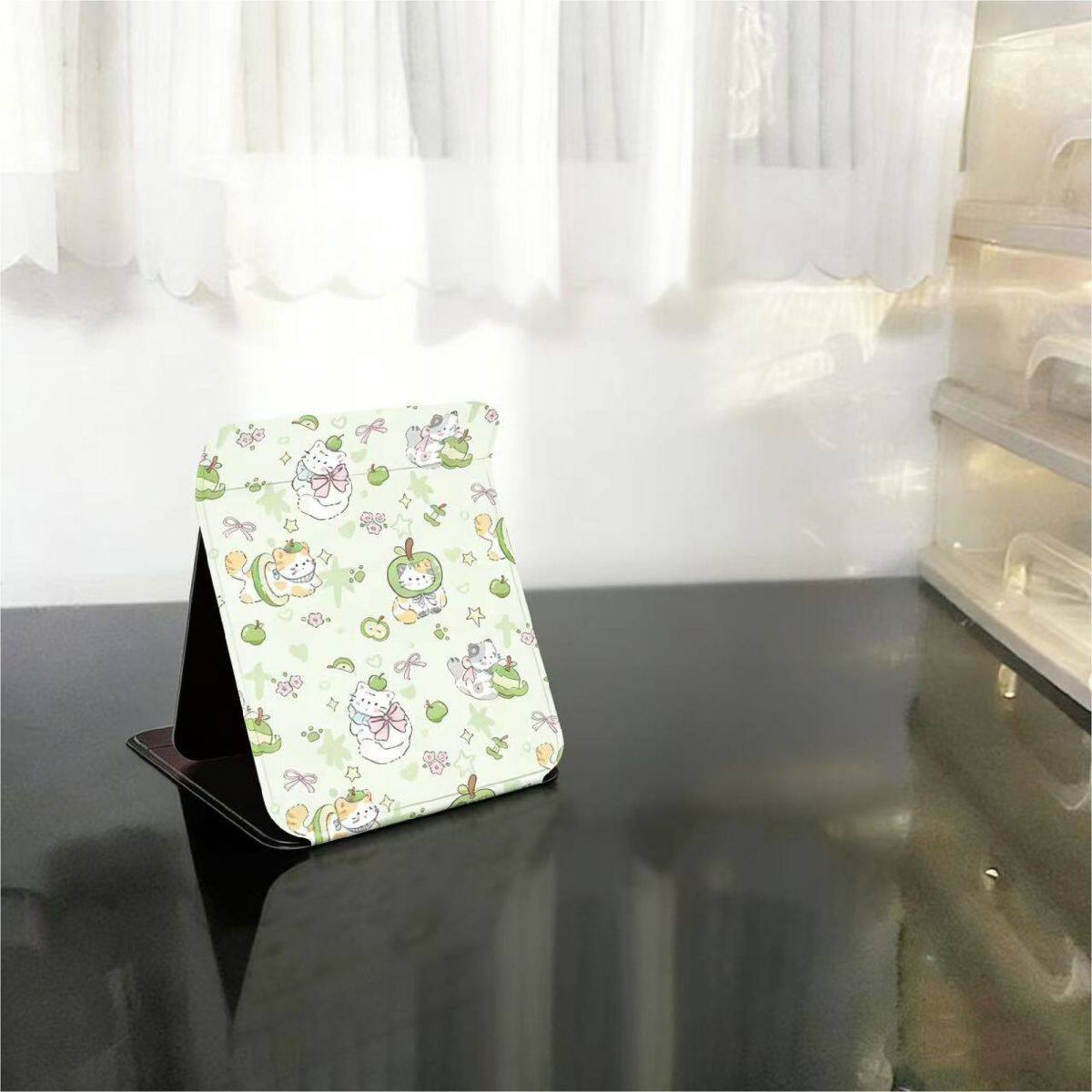 Cute Cat Portable Makeup Mirror Folding Vanity Mirror for Desk, Travel & Dorm Room – view 6