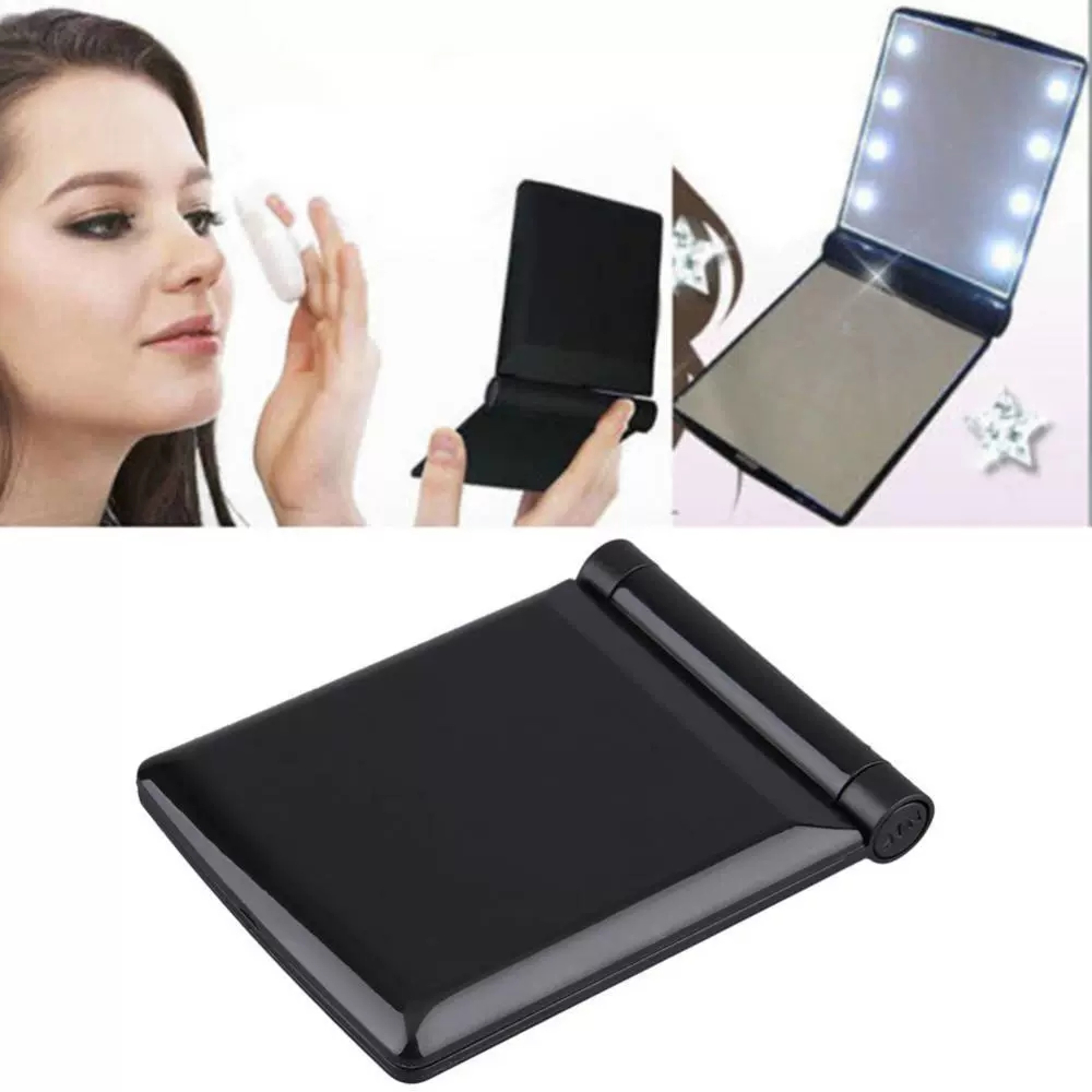 Portable LED Makeup Mirror With Foldable Stand Travel Lighted Compact Vanity Mirror 1