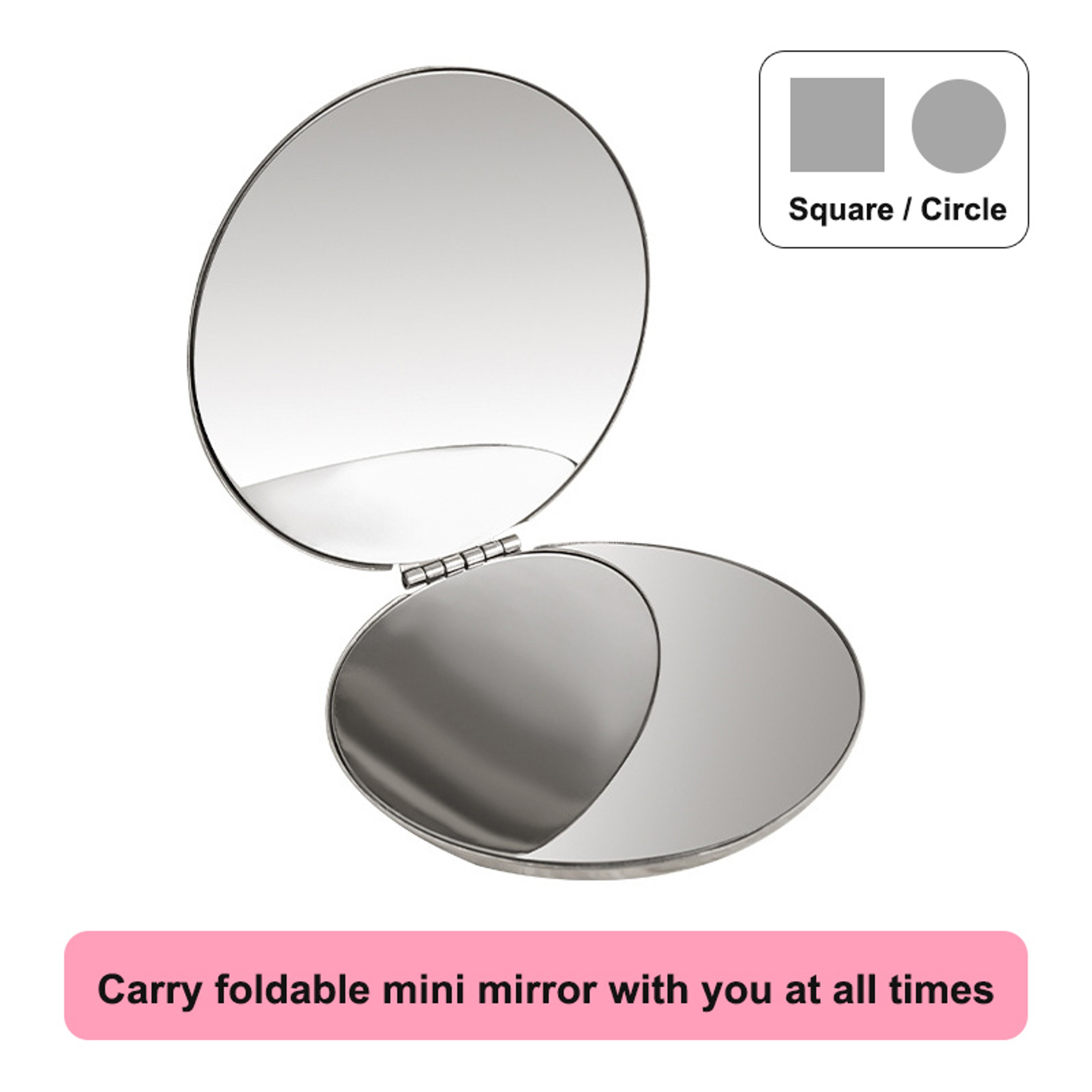 Ultra Slim Pocket Makeup Mirror Stainless Steel Folding Compact Travel Mirror 1