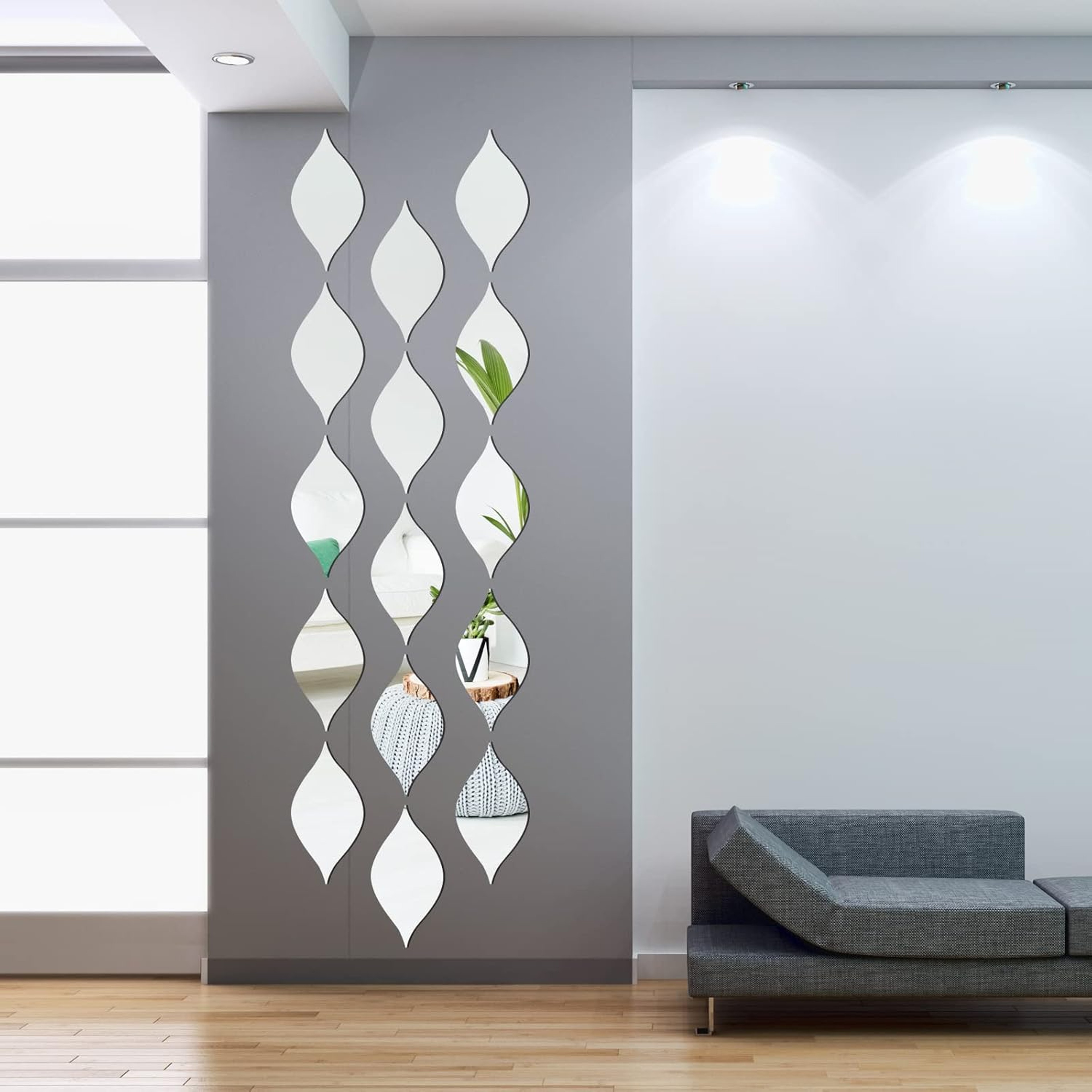 Teardrop Acrylic Mirror Wall Stickers 3D Self Adhesive DIY Wall Decor for Living Room & Bedroom – view 5