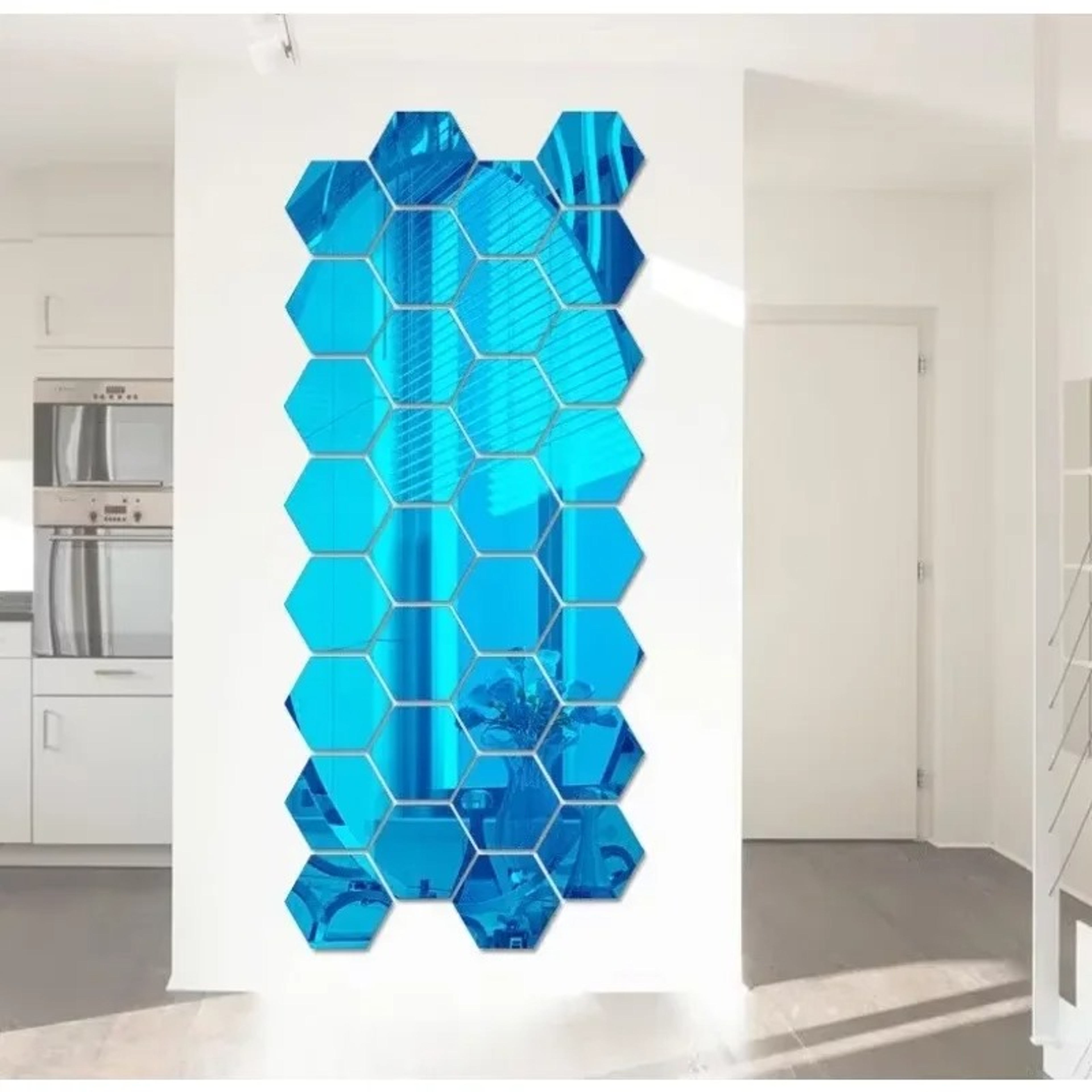 Acrylic Mirror Wall Stickers Hexagon DIY Wall Decor Removable Mirror Decals For Living Room 3