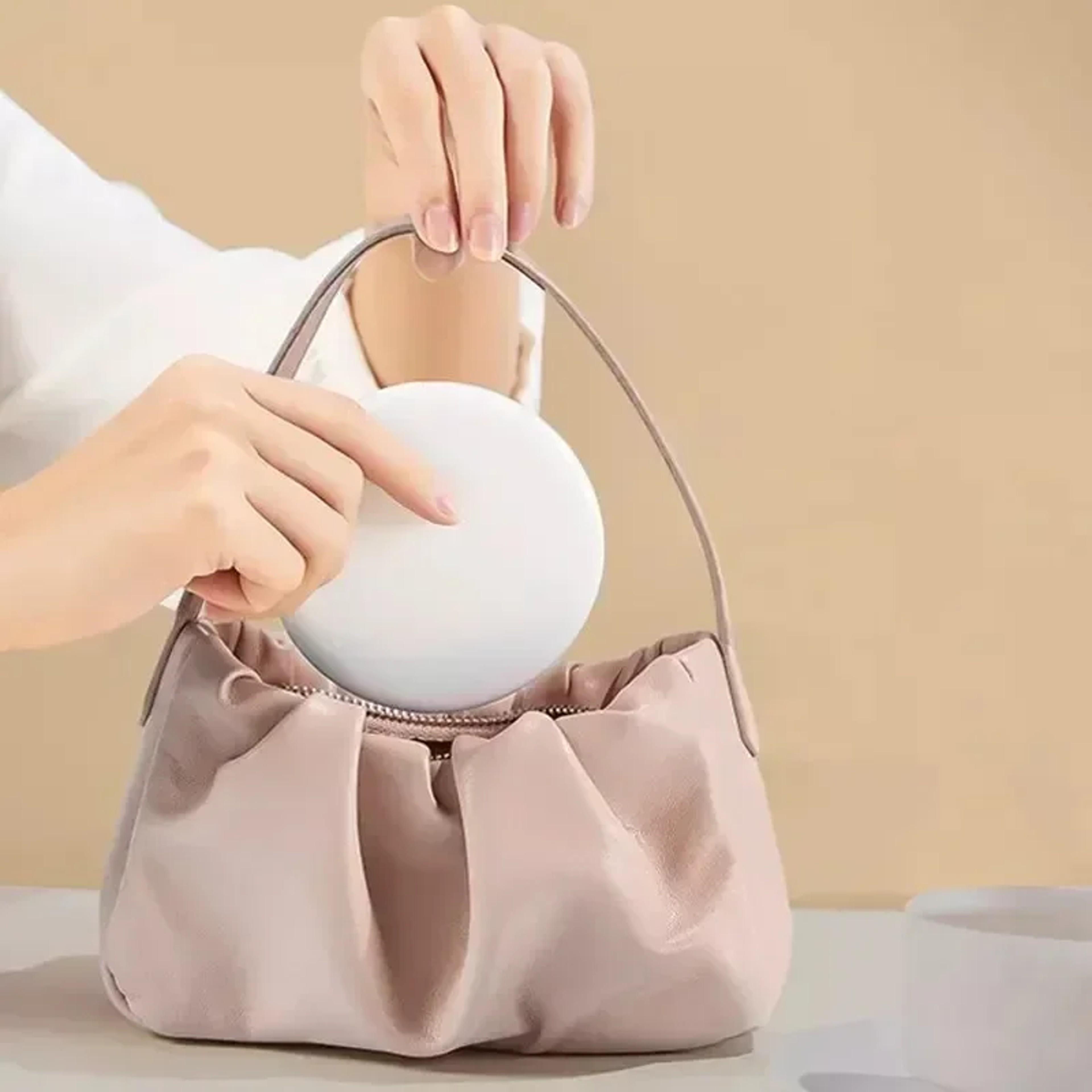 LED Makeup Mirror Compact Travel Mirror With Light Double Sided Folding Pocket Mirror 3