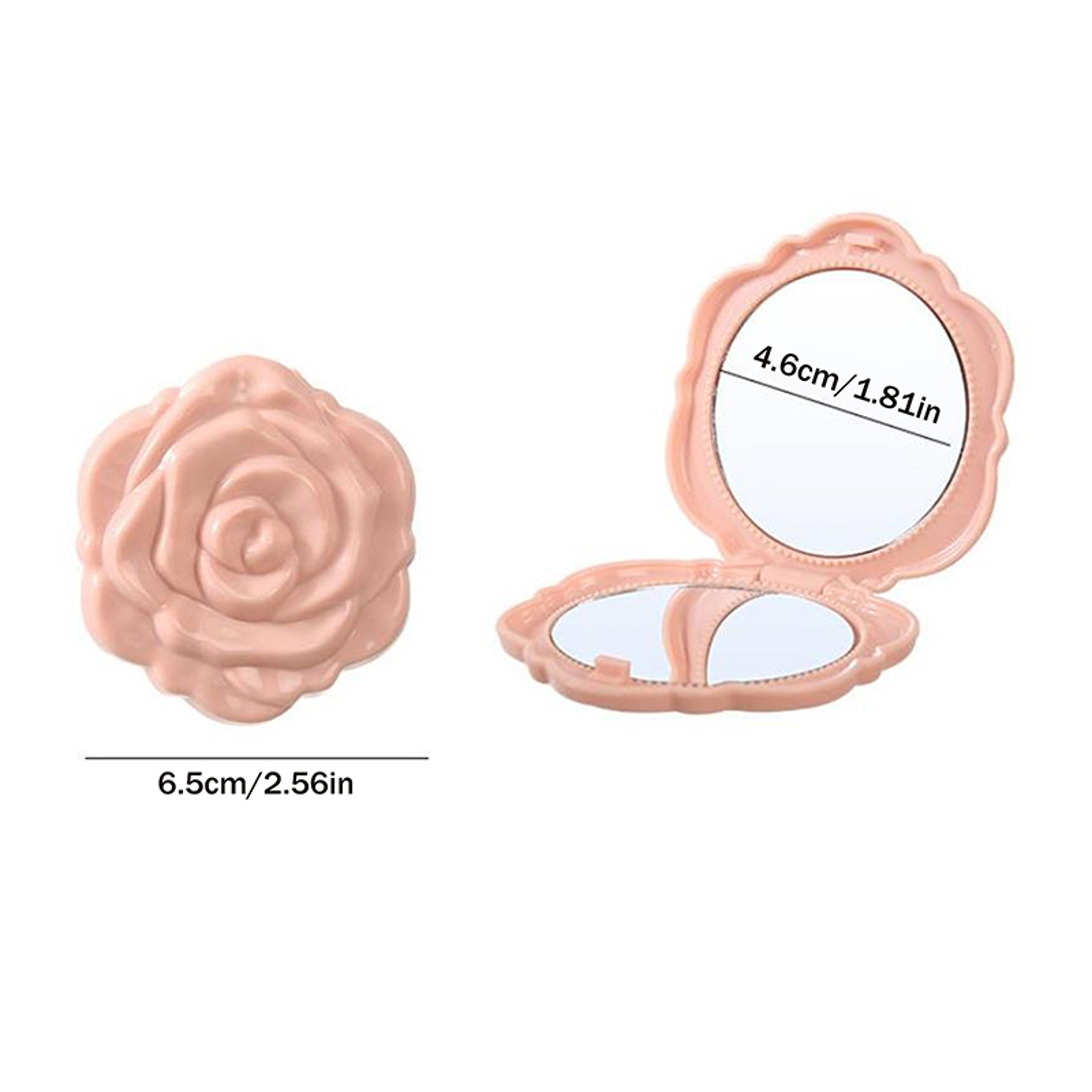 Retro Rose Compact Makeup Mirror DoubleSided Folding Pocket Mirror For Travel  Everyday TouchUps 5