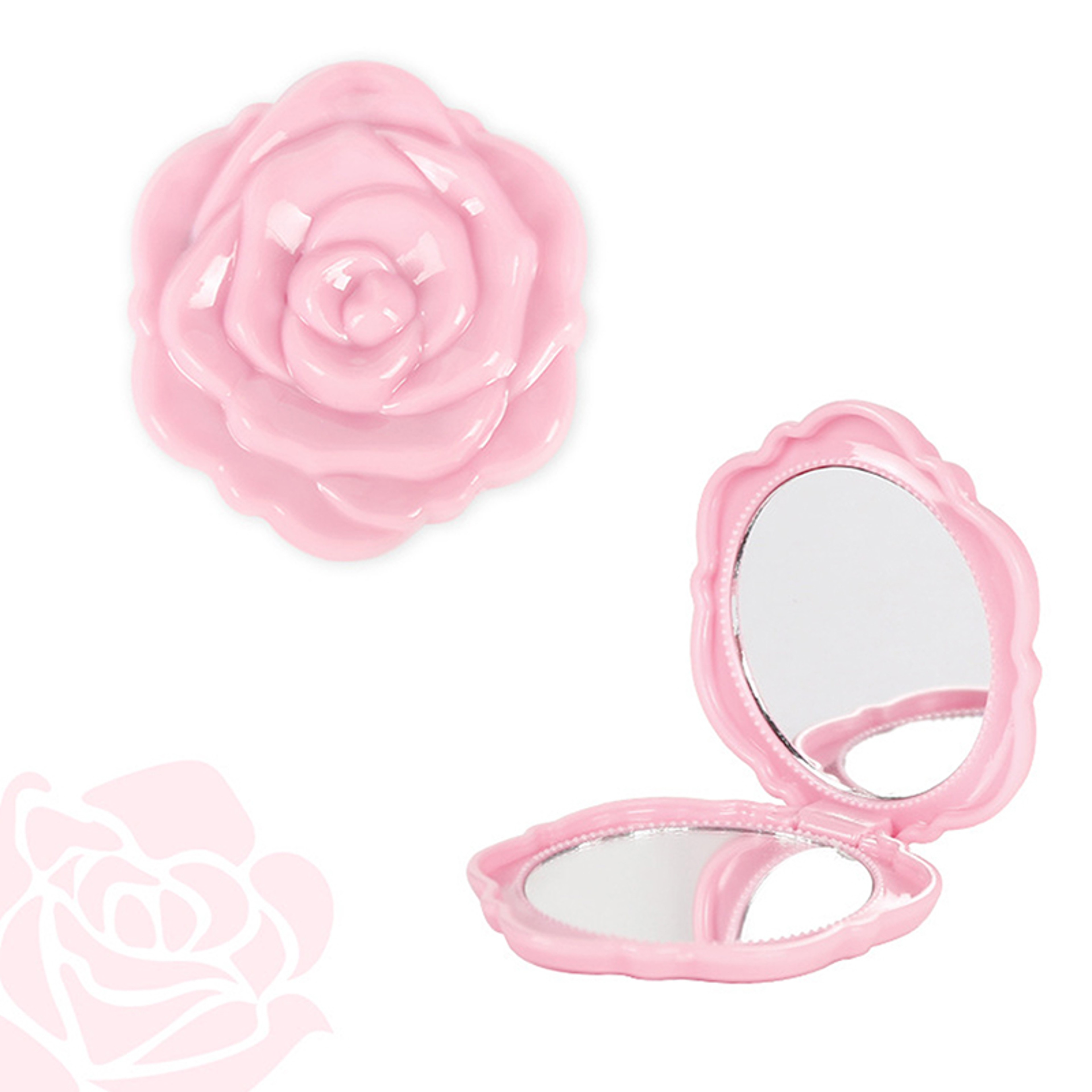 Retro Rose Compact Makeup Mirror DoubleSided Folding Pocket Mirror For Travel  Everyday TouchUps 7