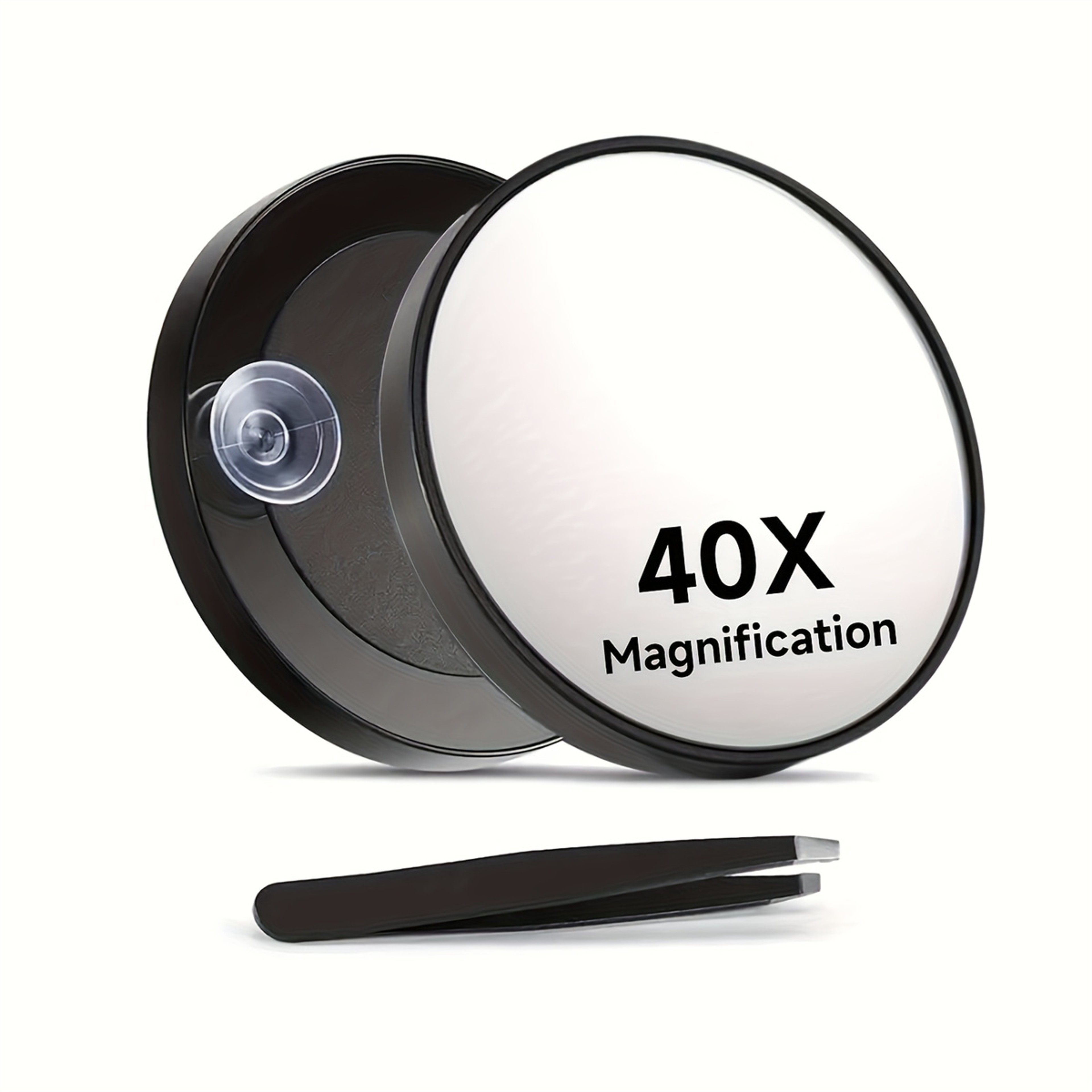 Magnifying Mirror with Suction Cup & Tweezers Travel Compact Makeup Mirror for Precision Grooming – view 1