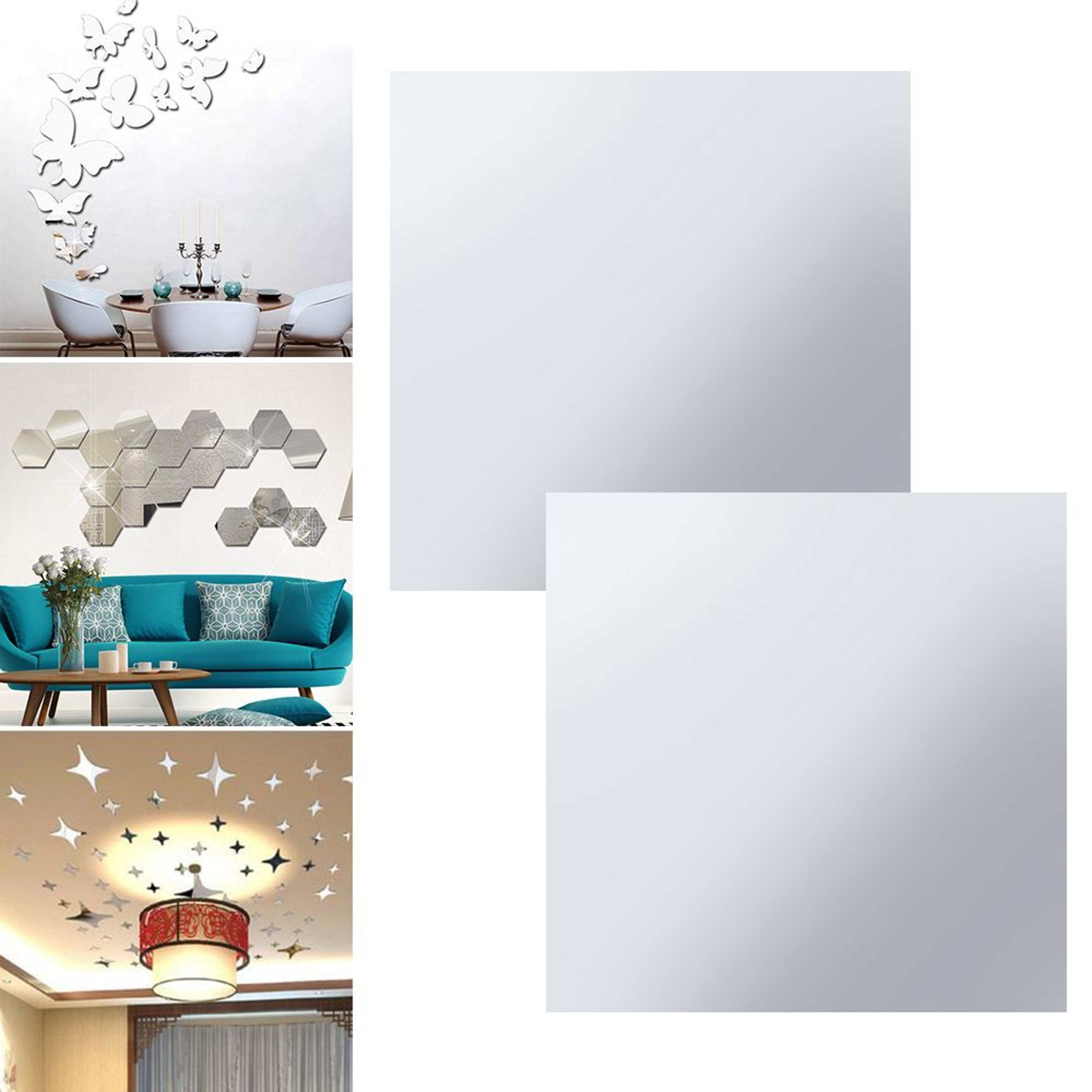Modern Acrylic Mirror Stickers Self Adhesive Mirror Tiles for DIY Wall Mirror Decor – view 4