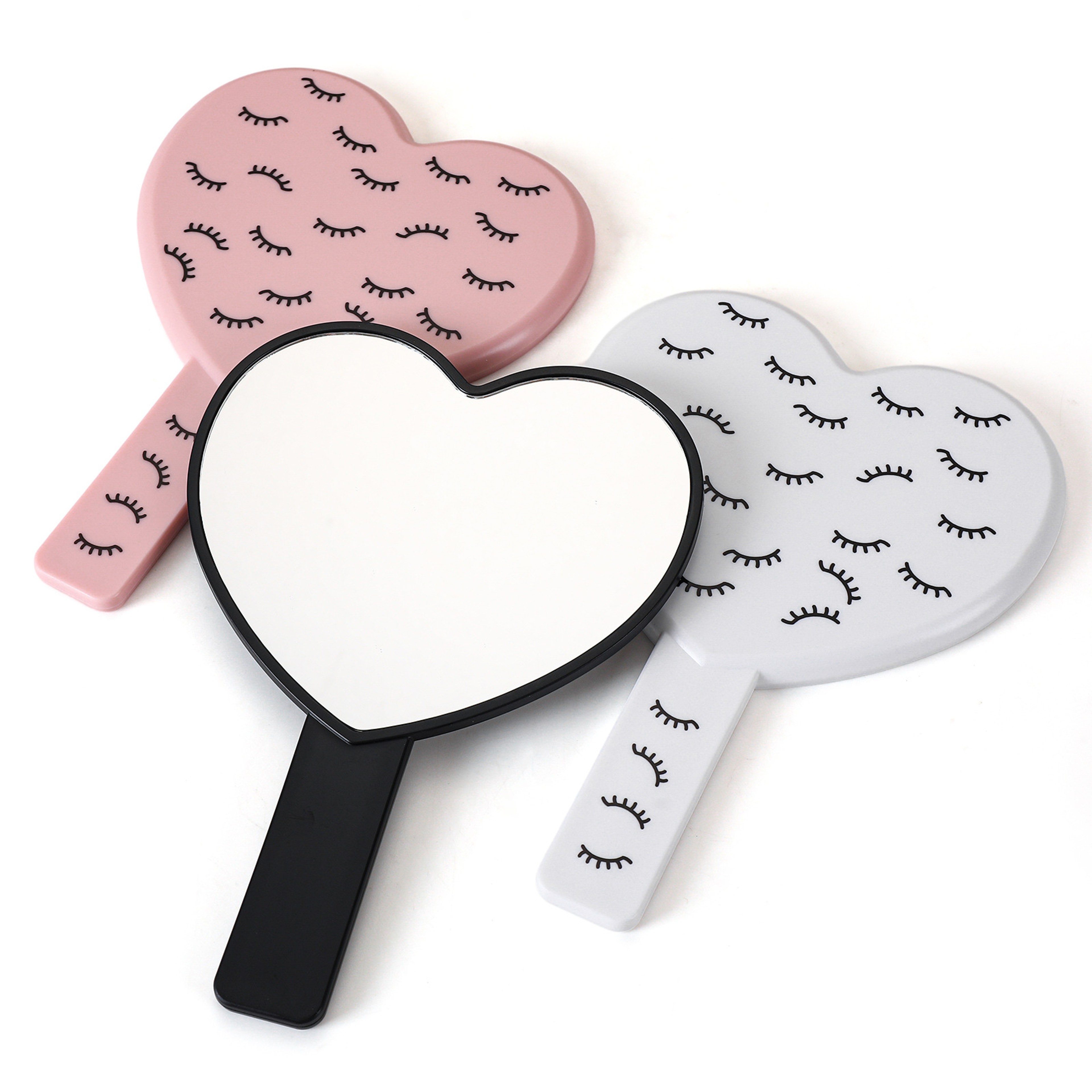 Heart Shaped Handheld Vanity Mirror HD Portable Makeup Mirror for Home Salon & Travel – view 1