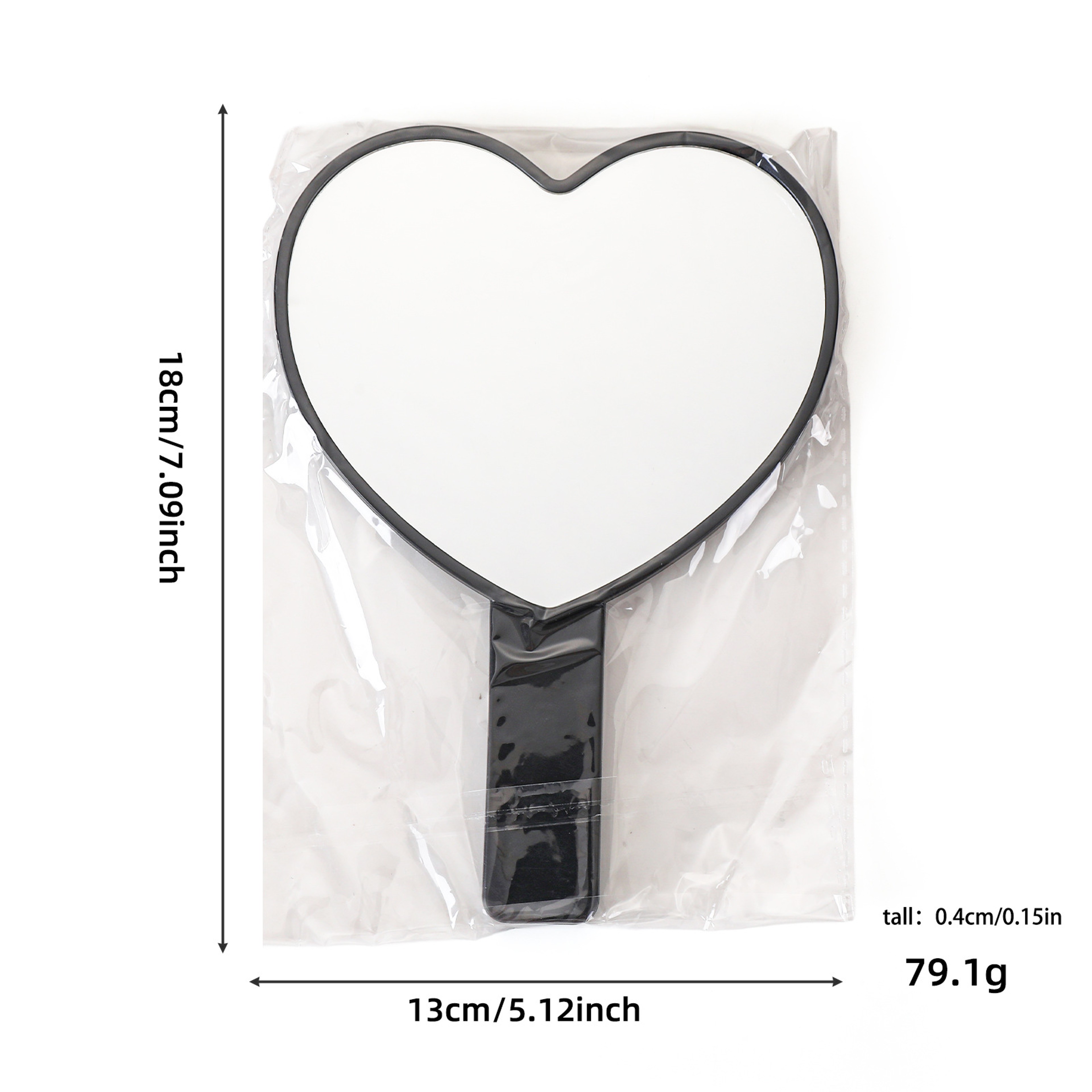 Heart Shaped Handheld Vanity Mirror HD Portable Makeup Mirror for Home Salon & Travel – view 4